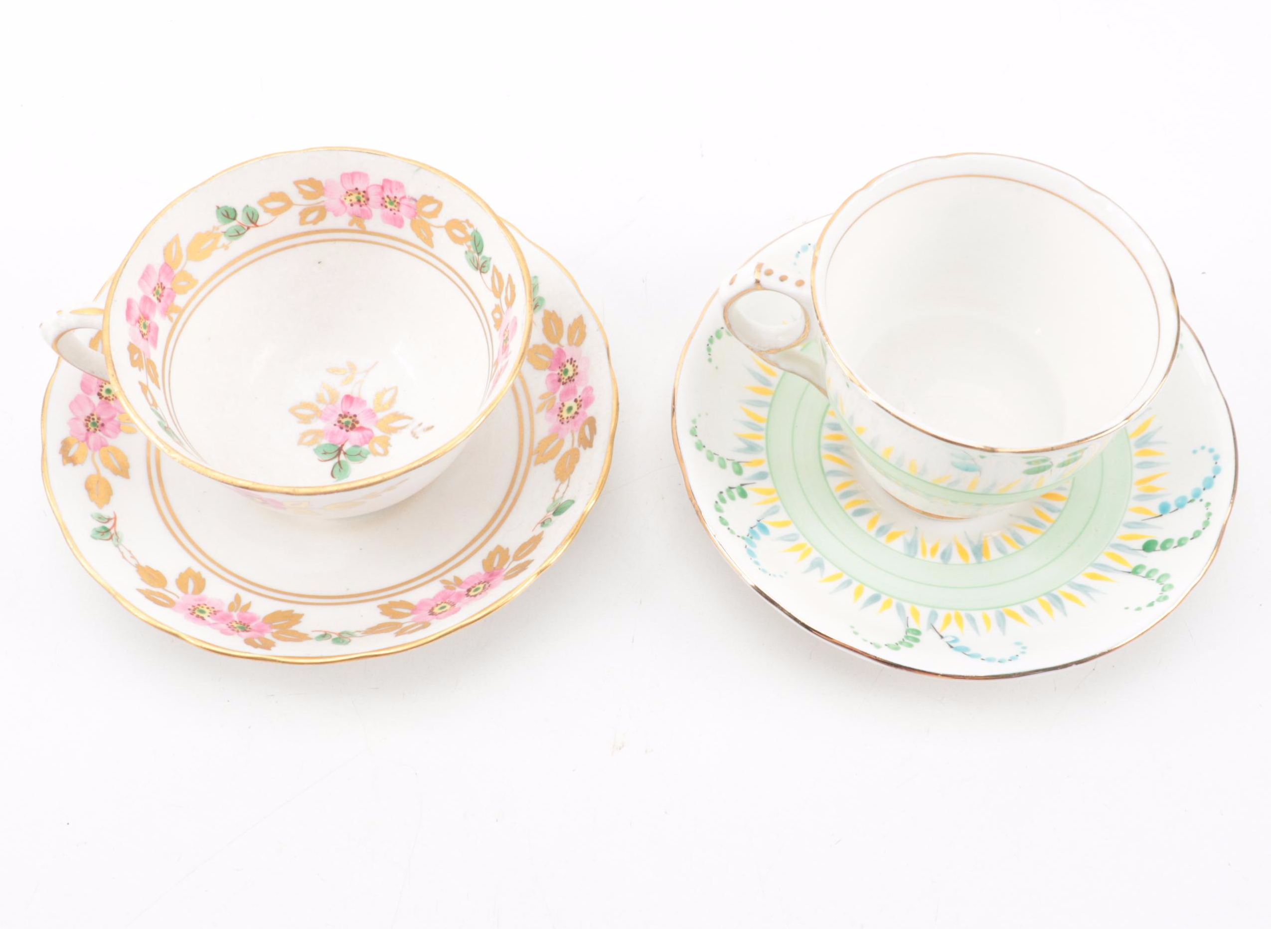 Crown Staffordshire and Other English Bone China Teacups