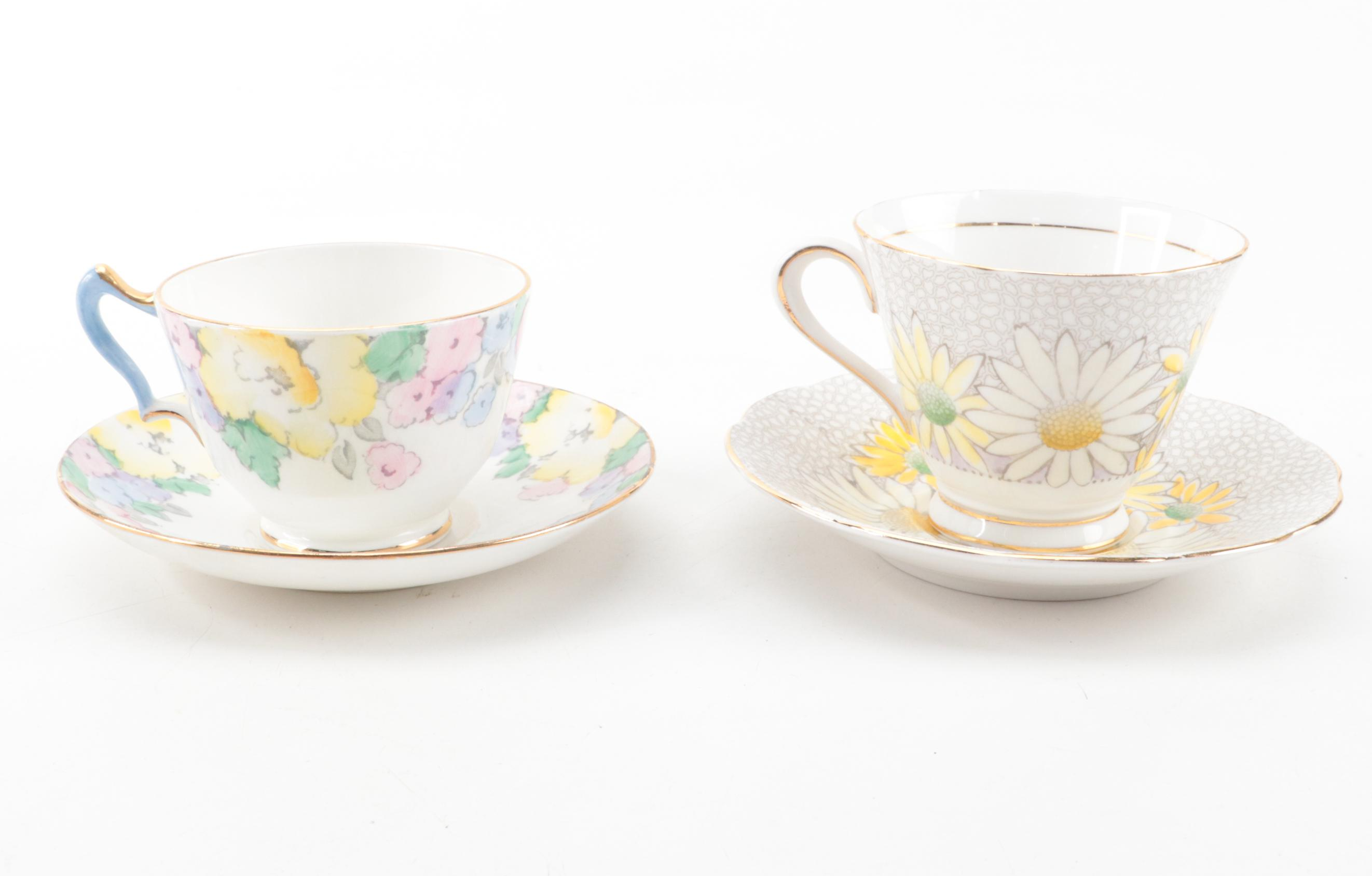 Crown Staffordshire and Other English Bone China Teacups