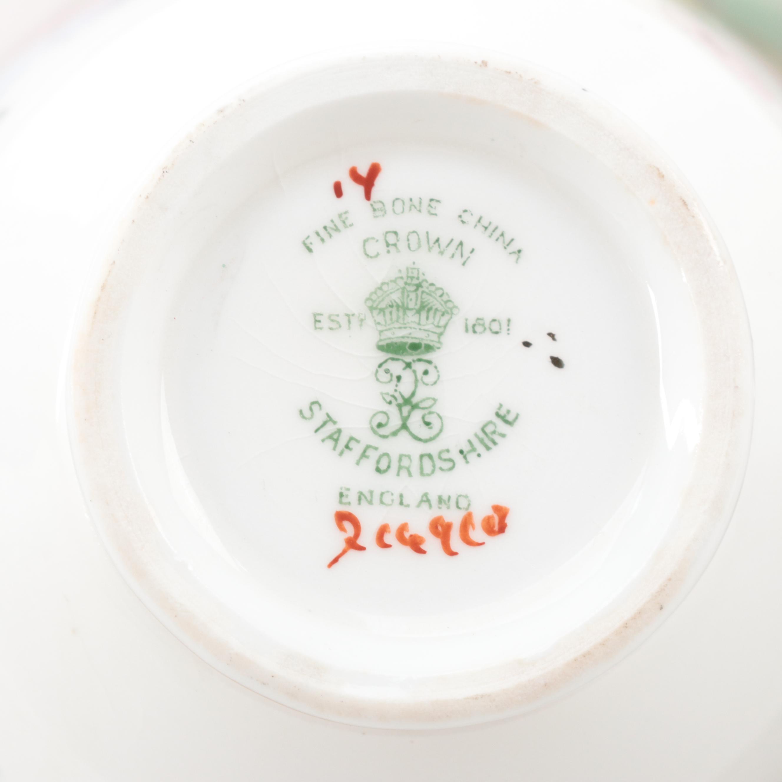 Crown Staffordshire and Other English Bone China Teacups