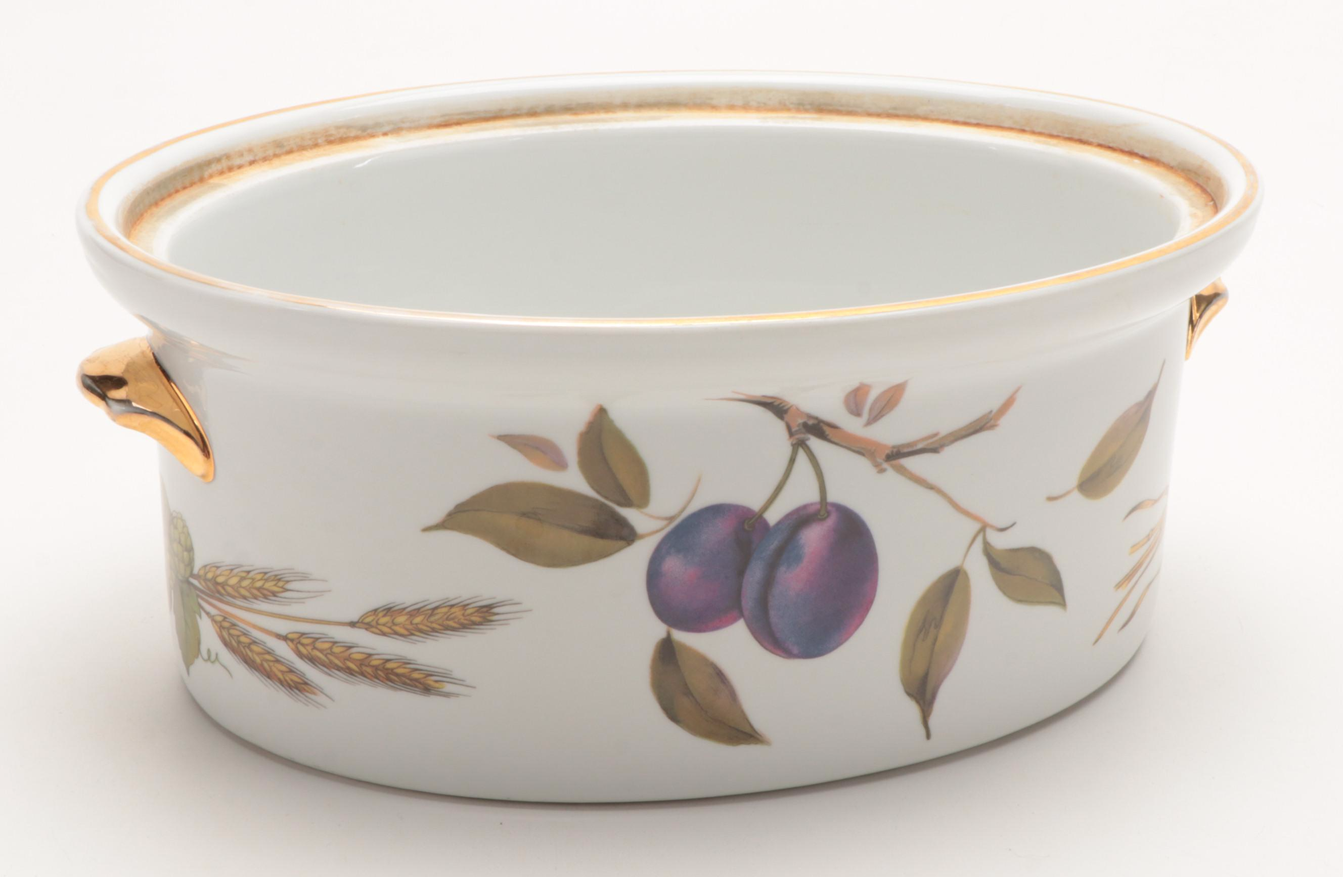 Royal Worcester "Evesham" Porcelain Casserole Dishes with Other Au Gratin Dish