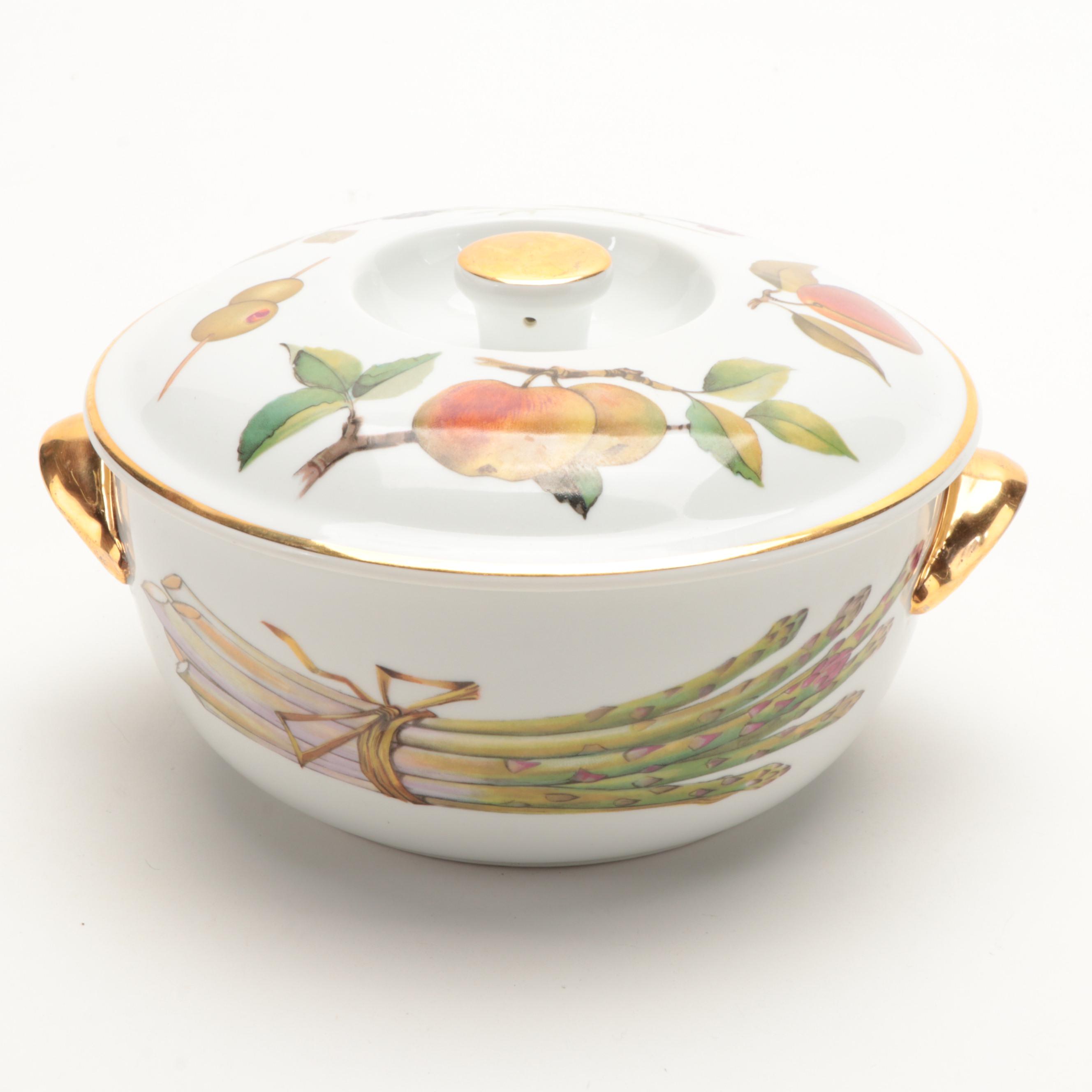 Royal Worcester "Evesham" Porcelain Casserole Dishes with Other Au Gratin Dish