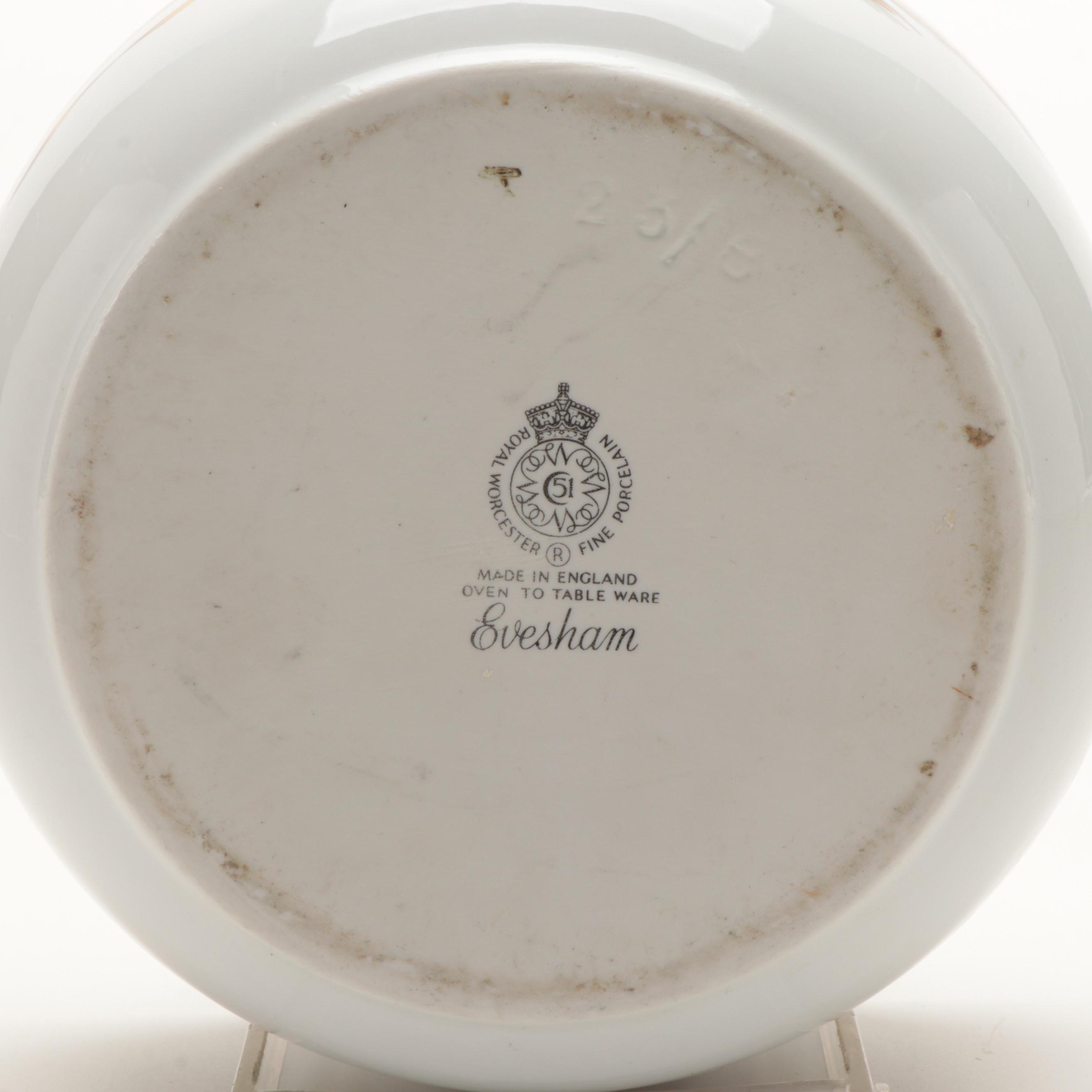 Royal Worcester "Evesham" Porcelain Casserole Dishes with Other Au Gratin Dish