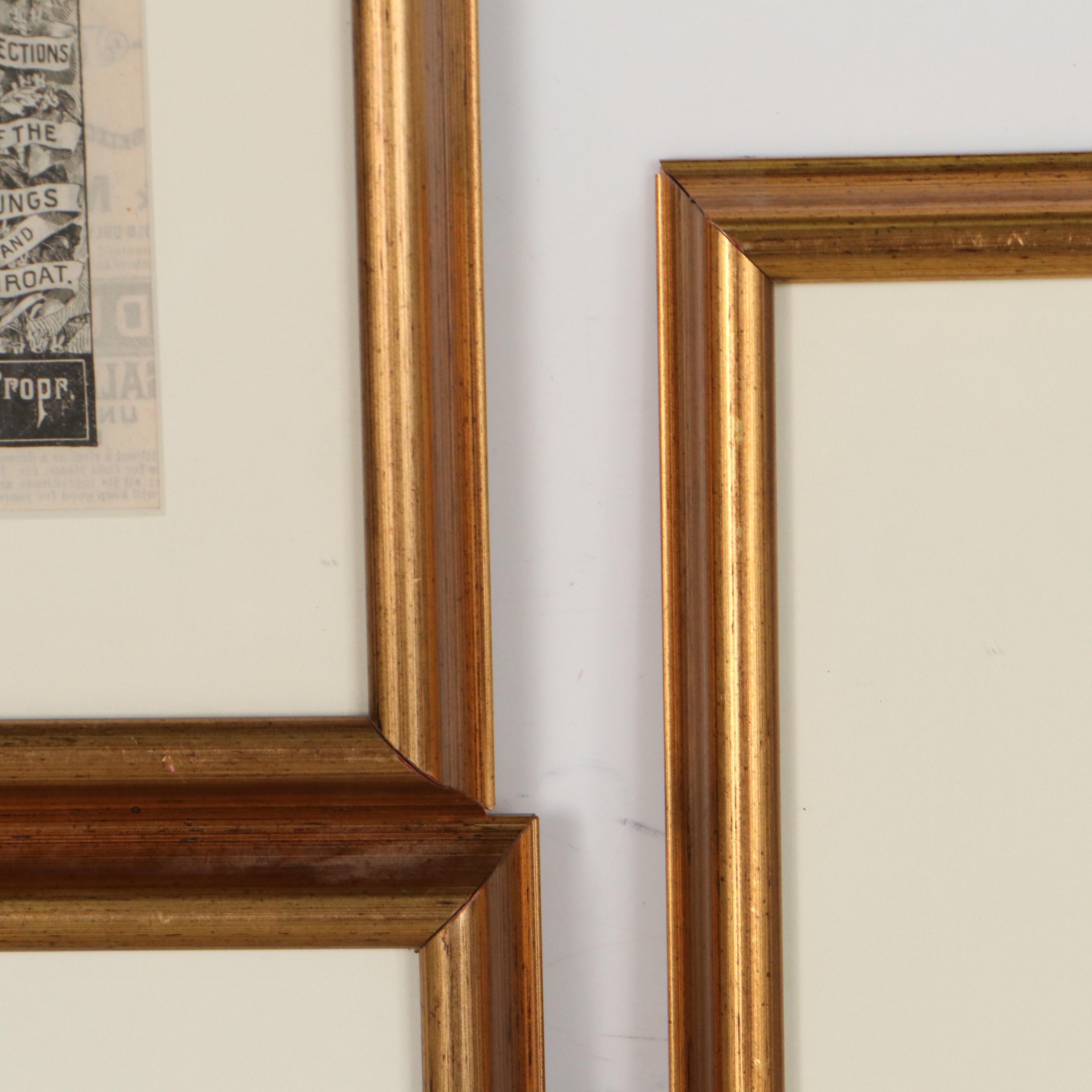 Wood Engravings of Advertisements, 19th Century