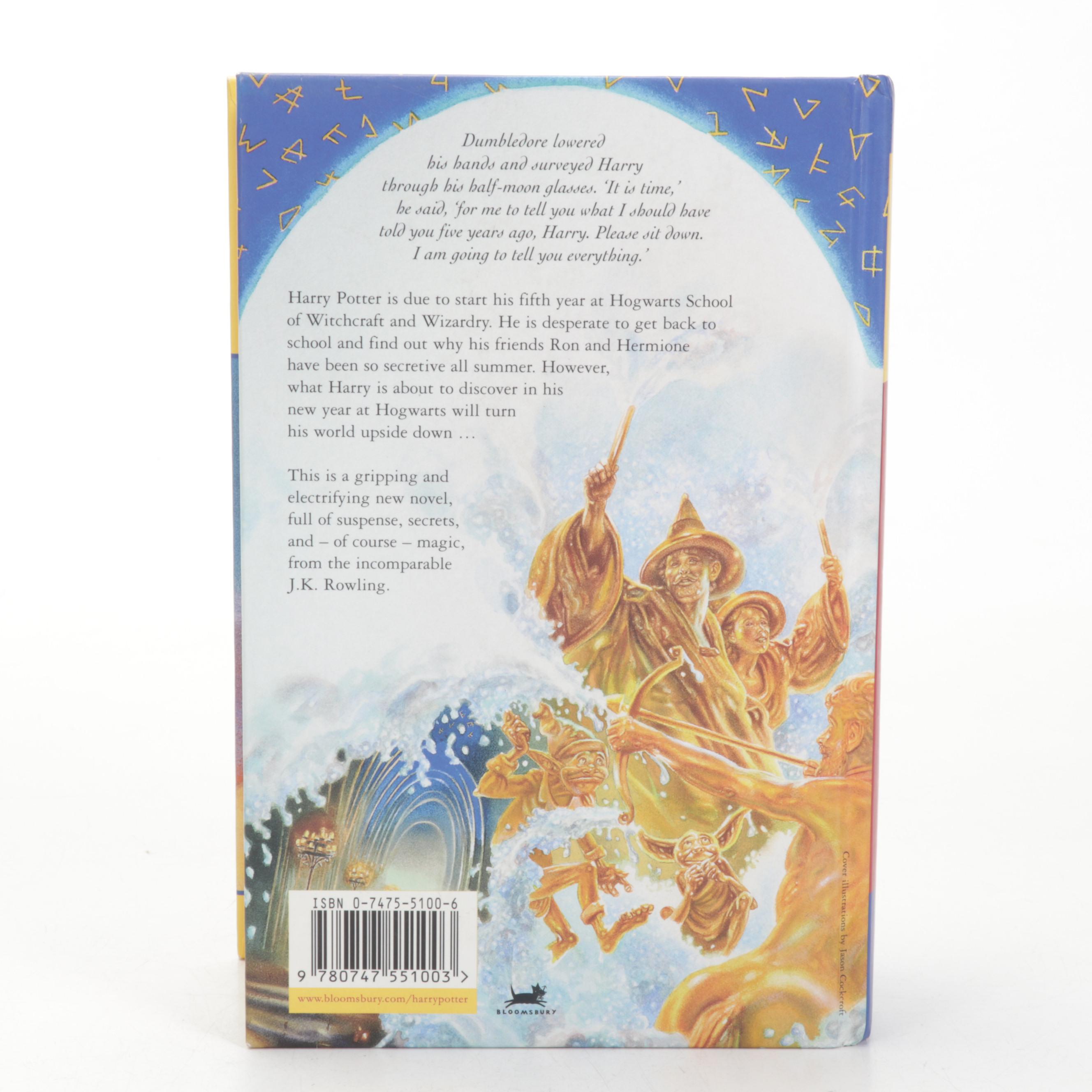 First UK Edition "Harry Potter and the Order of the Phoenix" by J. K. Rowling