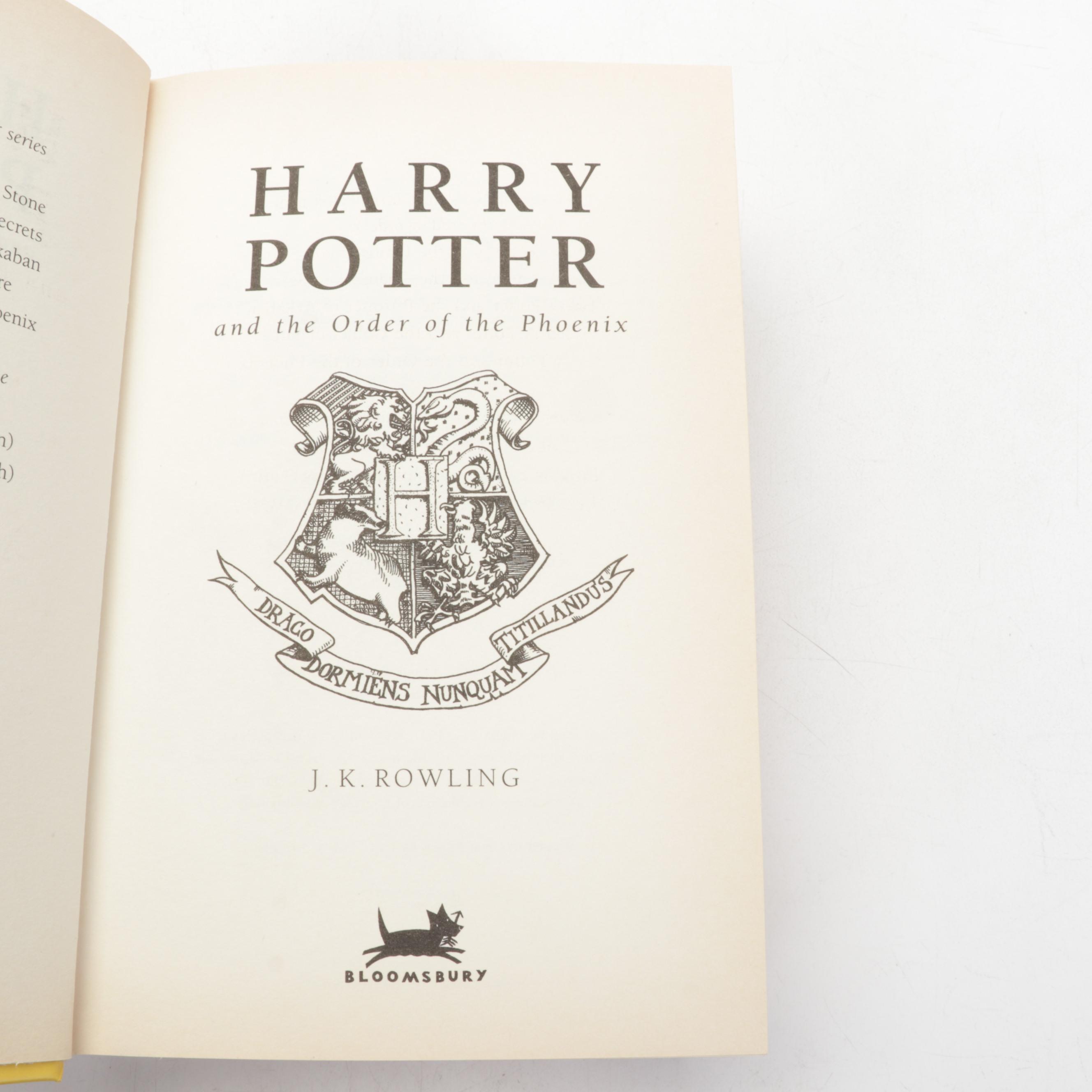 First UK Edition "Harry Potter and the Order of the Phoenix" by J. K. Rowling