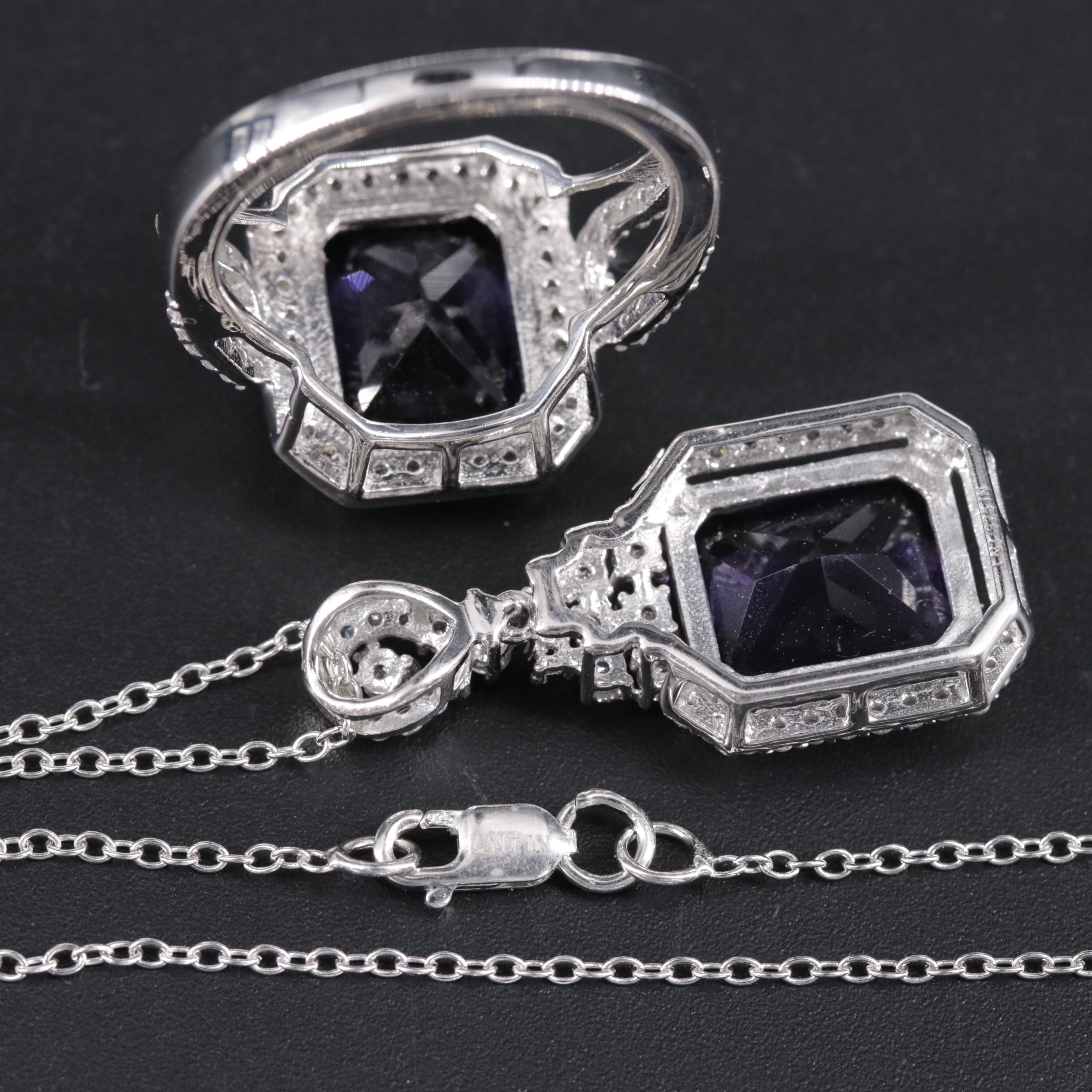 Sterling Silver Necklace and Ring Collection Including Gemstones