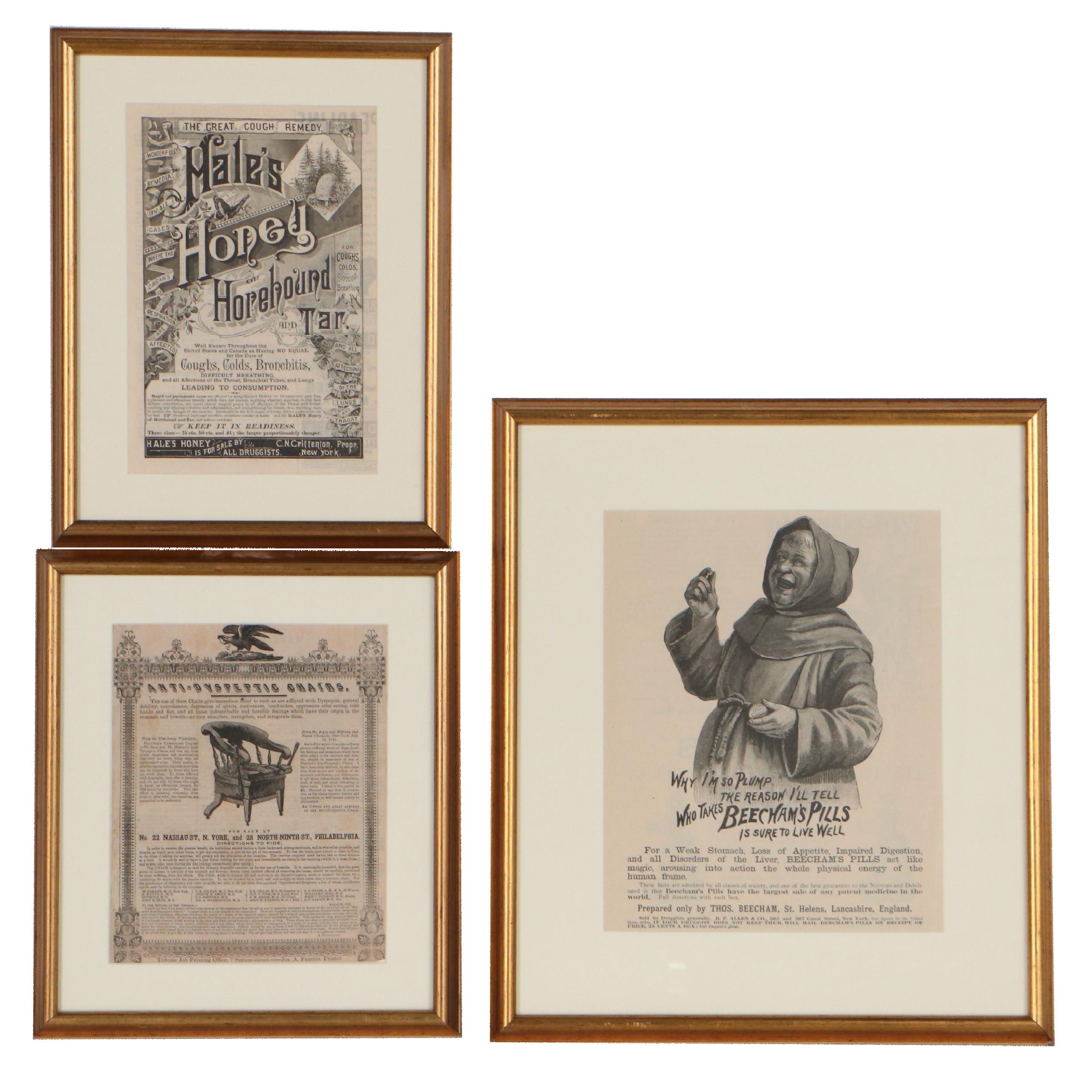 Wood Engravings of Advertisements, 19th Century