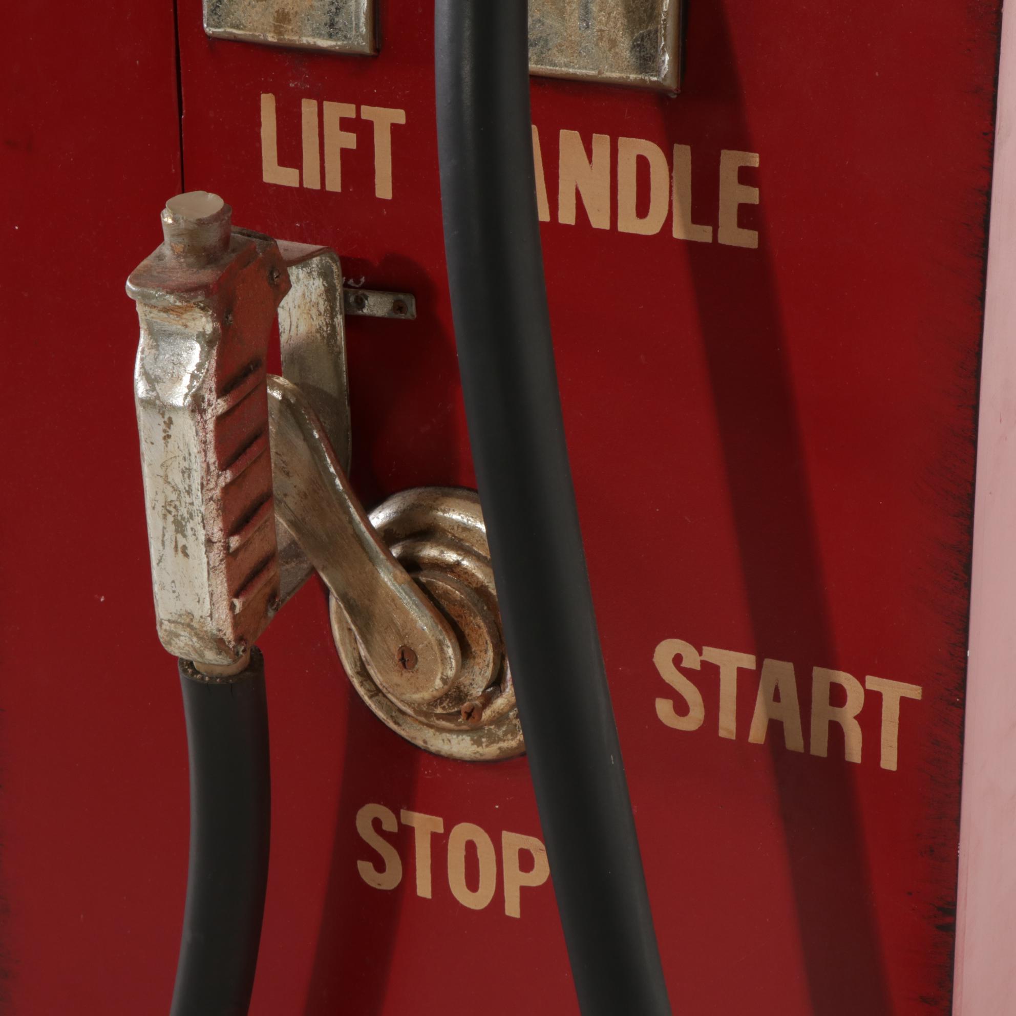 Light-Up Gas Pump Wood Clock Cabinet