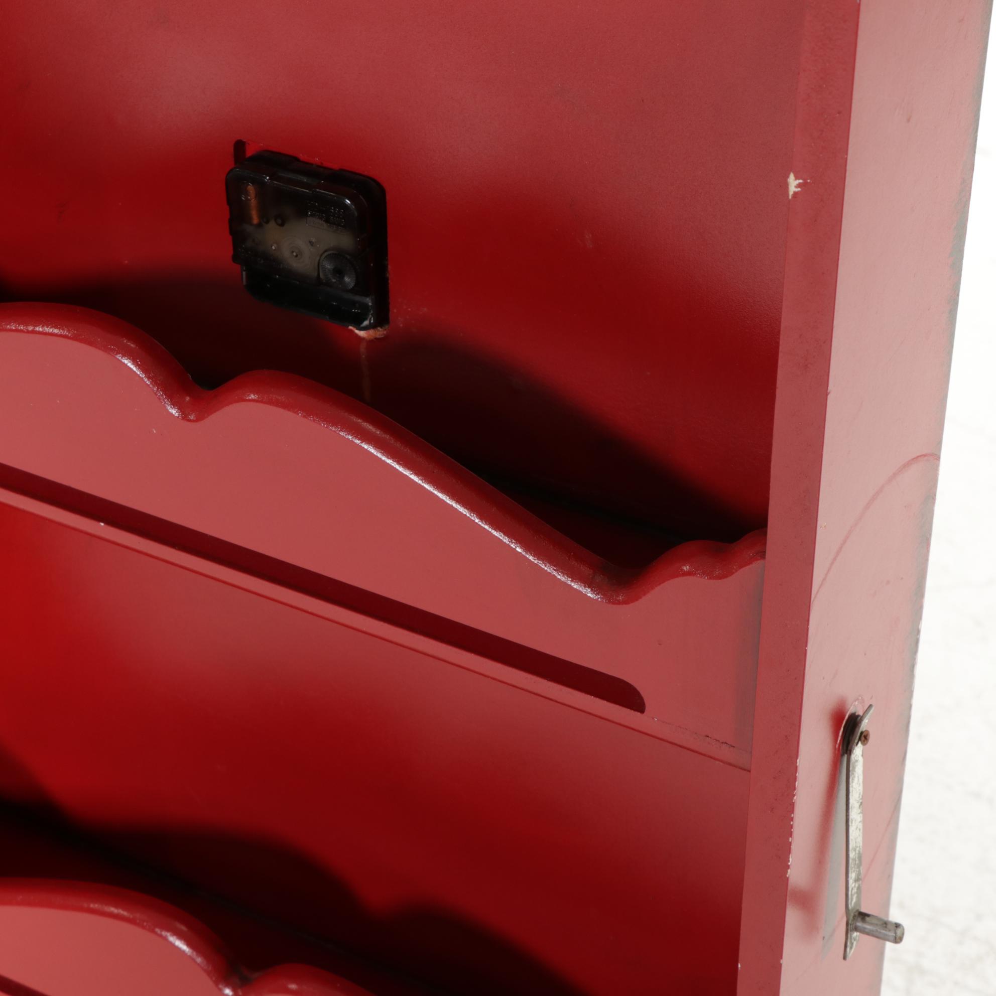 Light-Up Gas Pump Wood Clock Cabinet