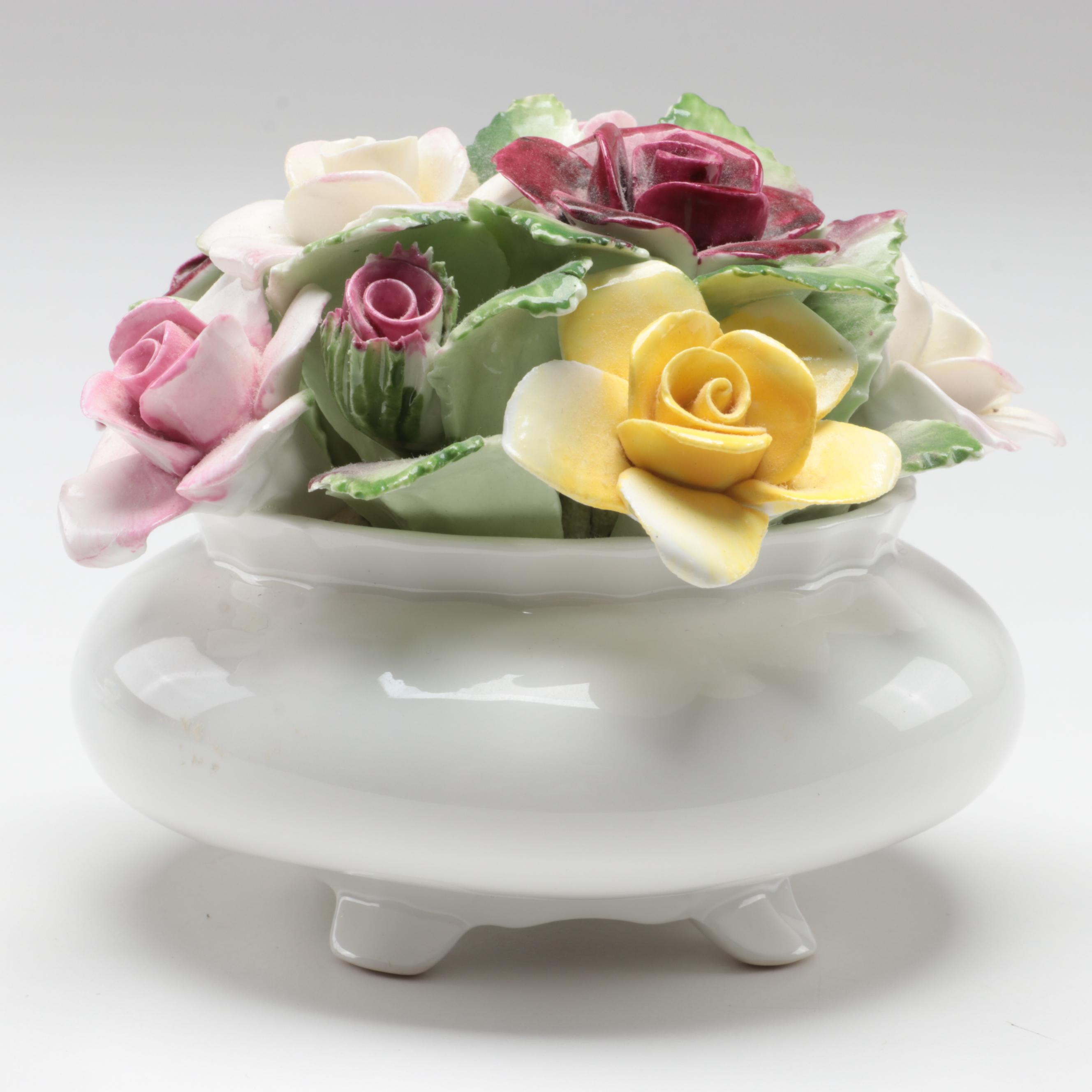 Royal Doulton Bone China Flower Vase and Wagon Figurines