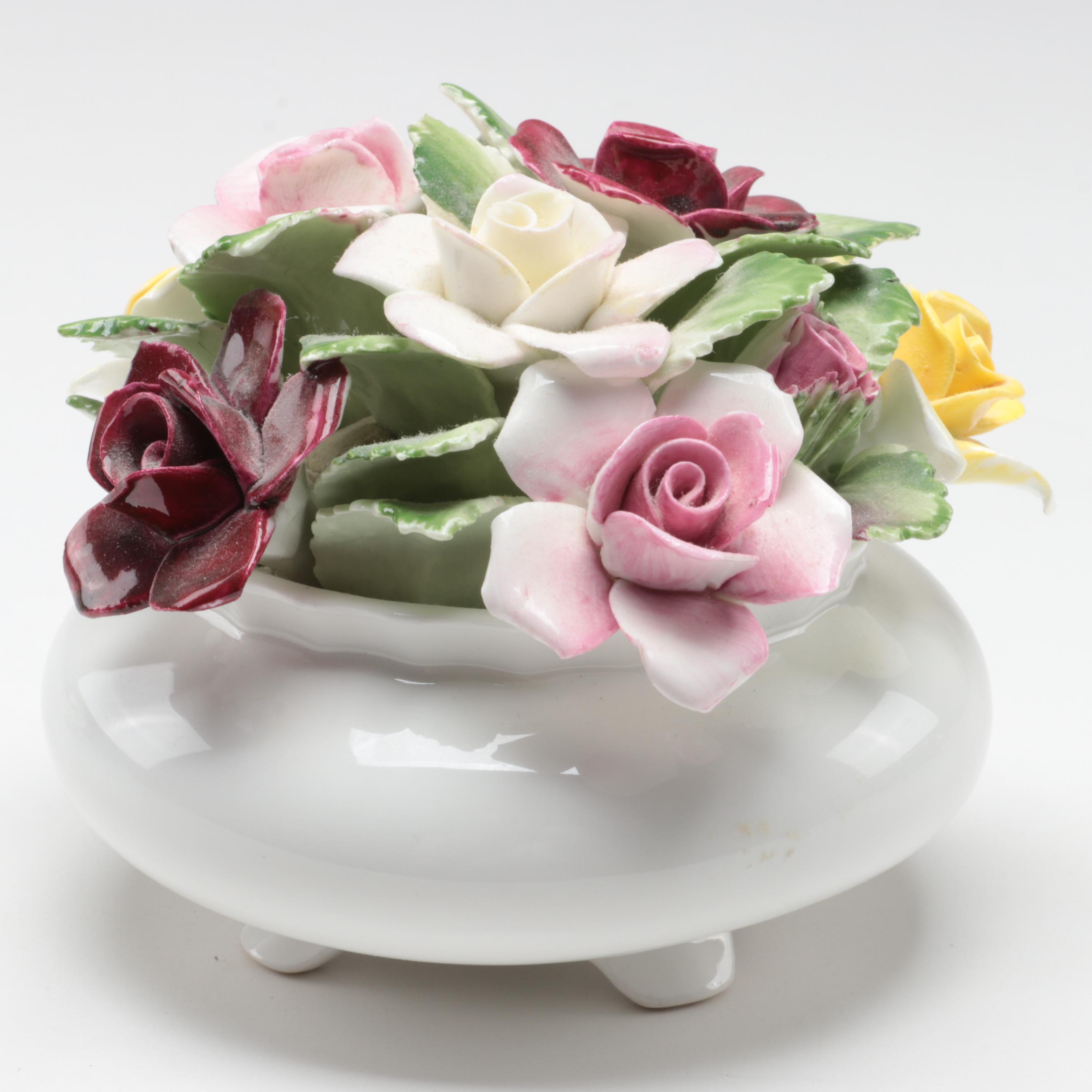 Royal Doulton Bone China Flower Vase and Wagon Figurines