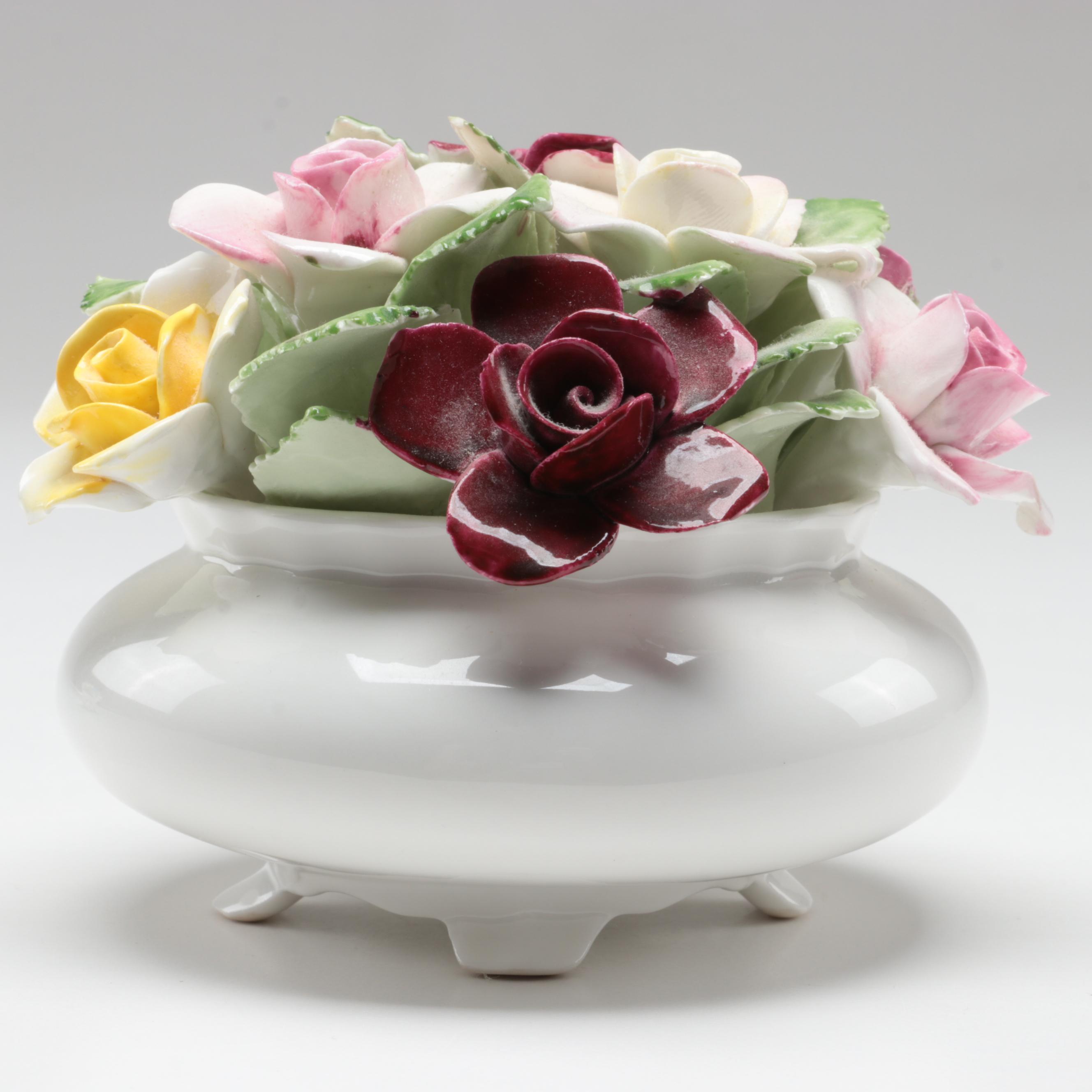 Royal Doulton Bone China Flower Vase and Wagon Figurines