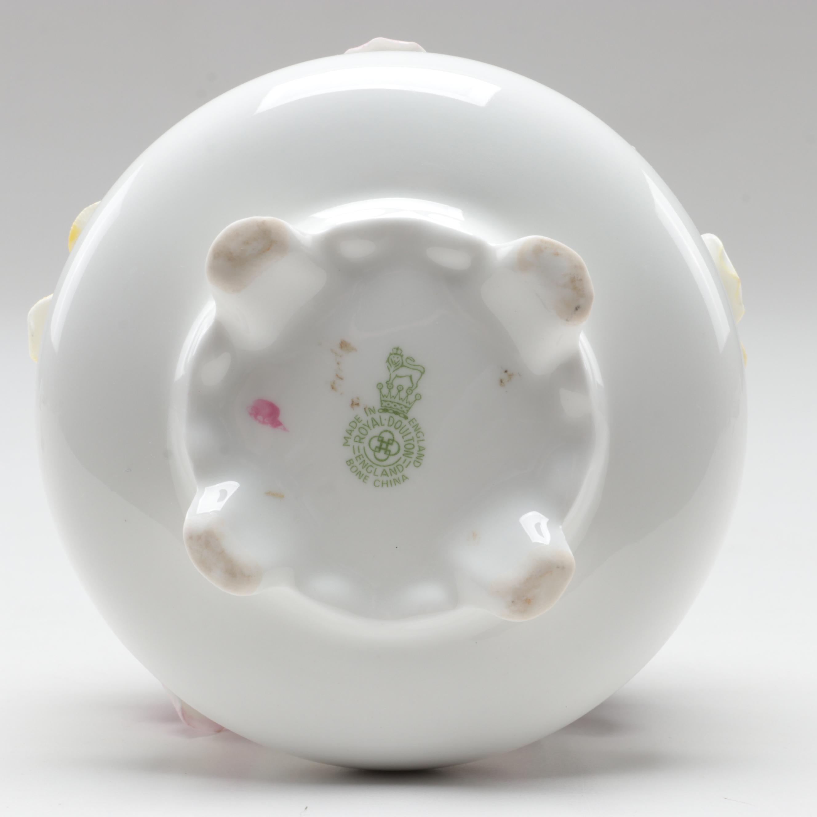 Royal Doulton Bone China Flower Vase and Wagon Figurines