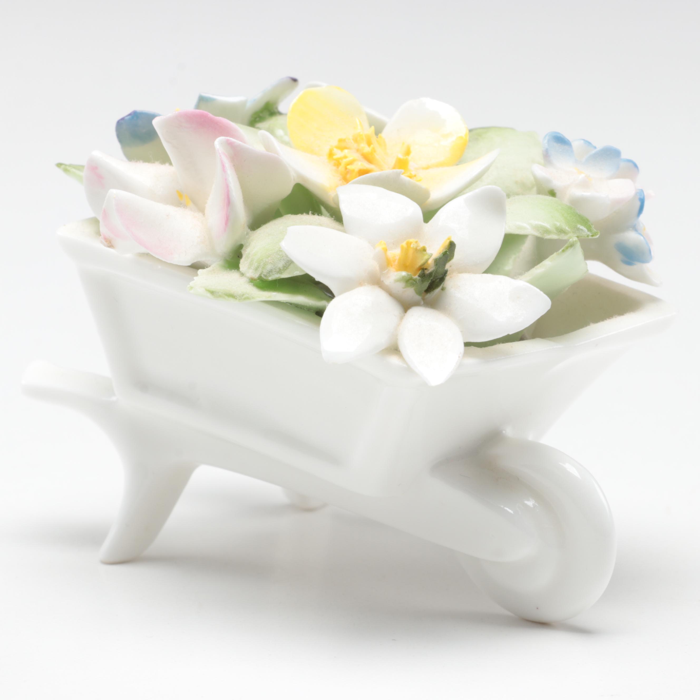 Royal Doulton Bone China Flower Vase and Wagon Figurines