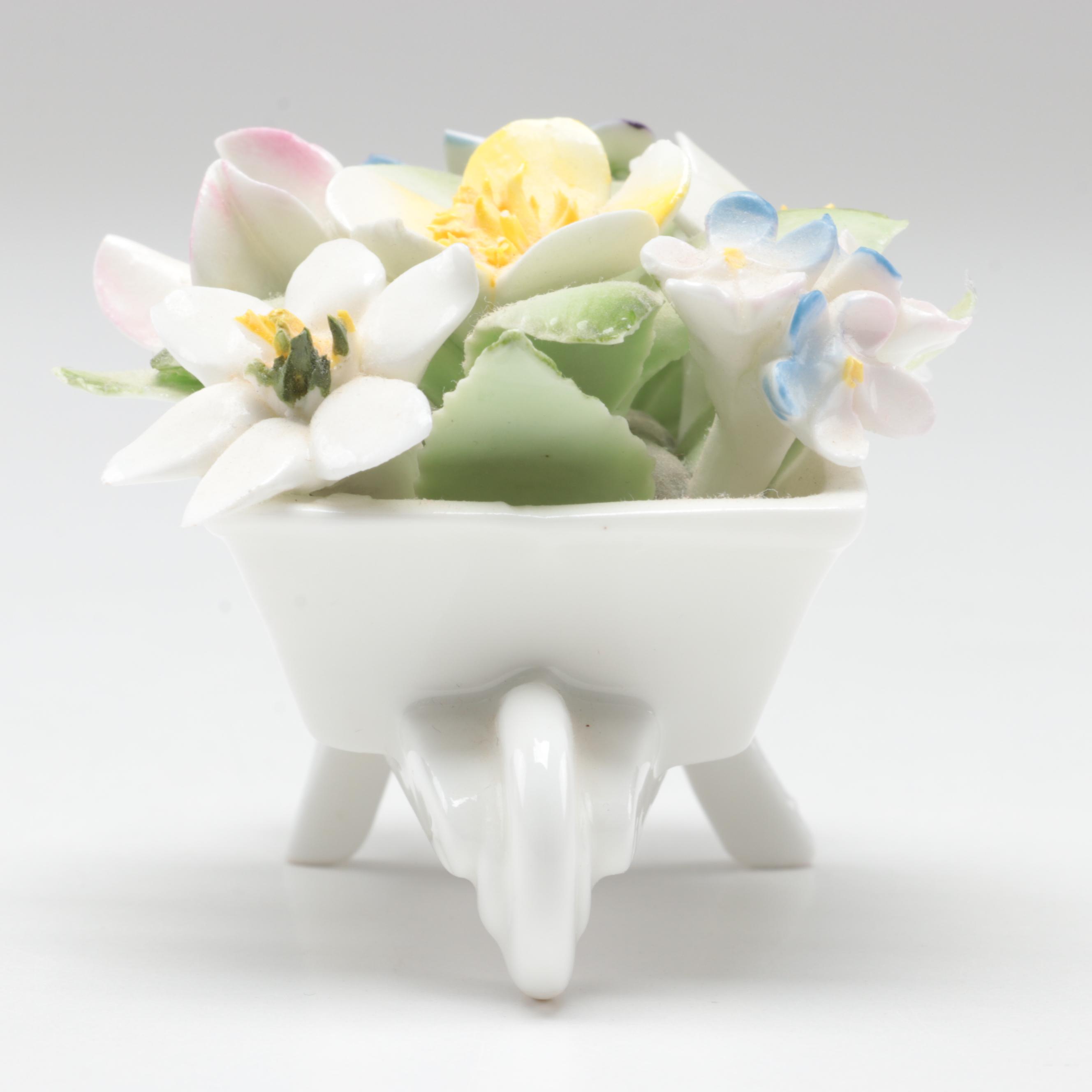 Royal Doulton Bone China Flower Vase and Wagon Figurines