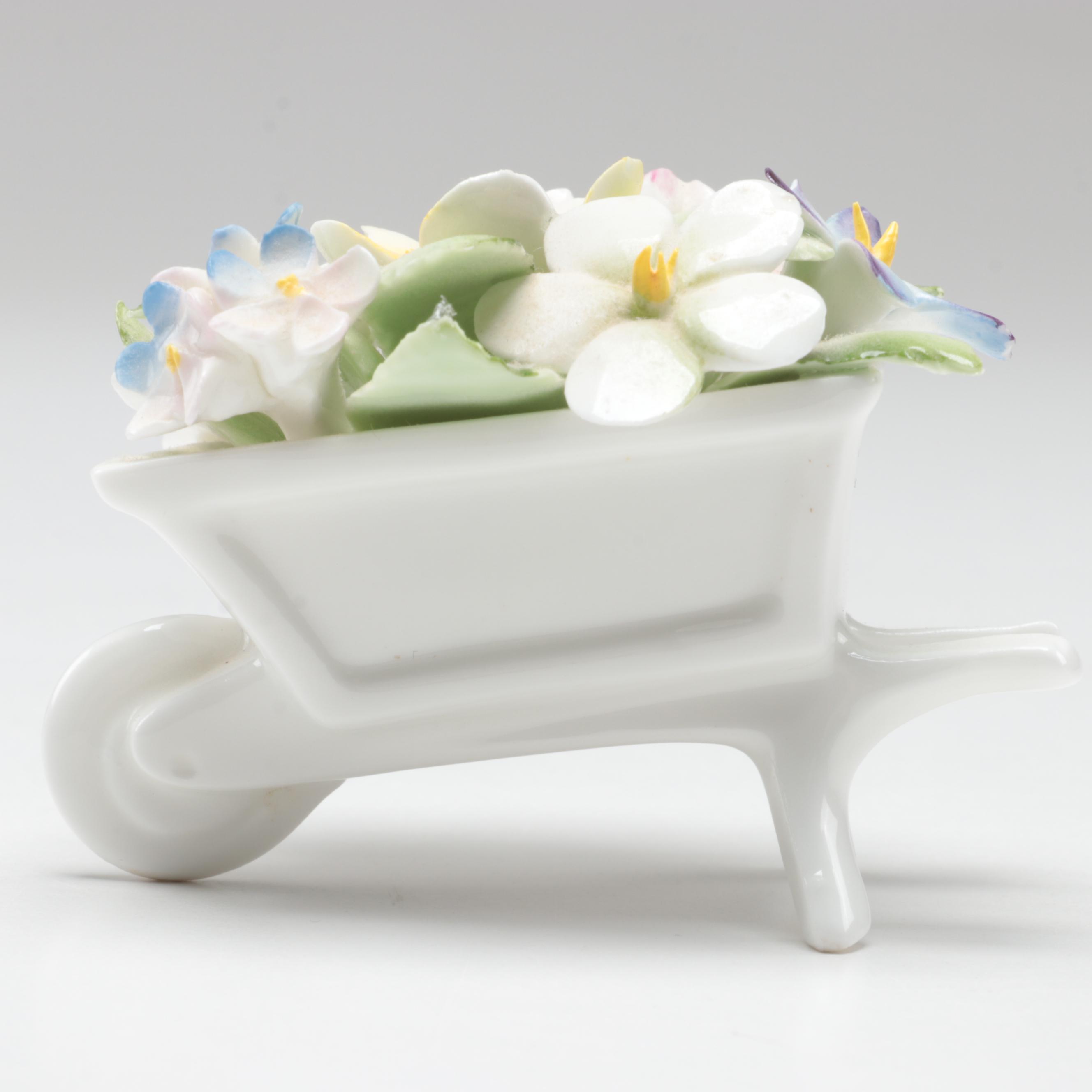 Royal Doulton Bone China Flower Vase and Wagon Figurines