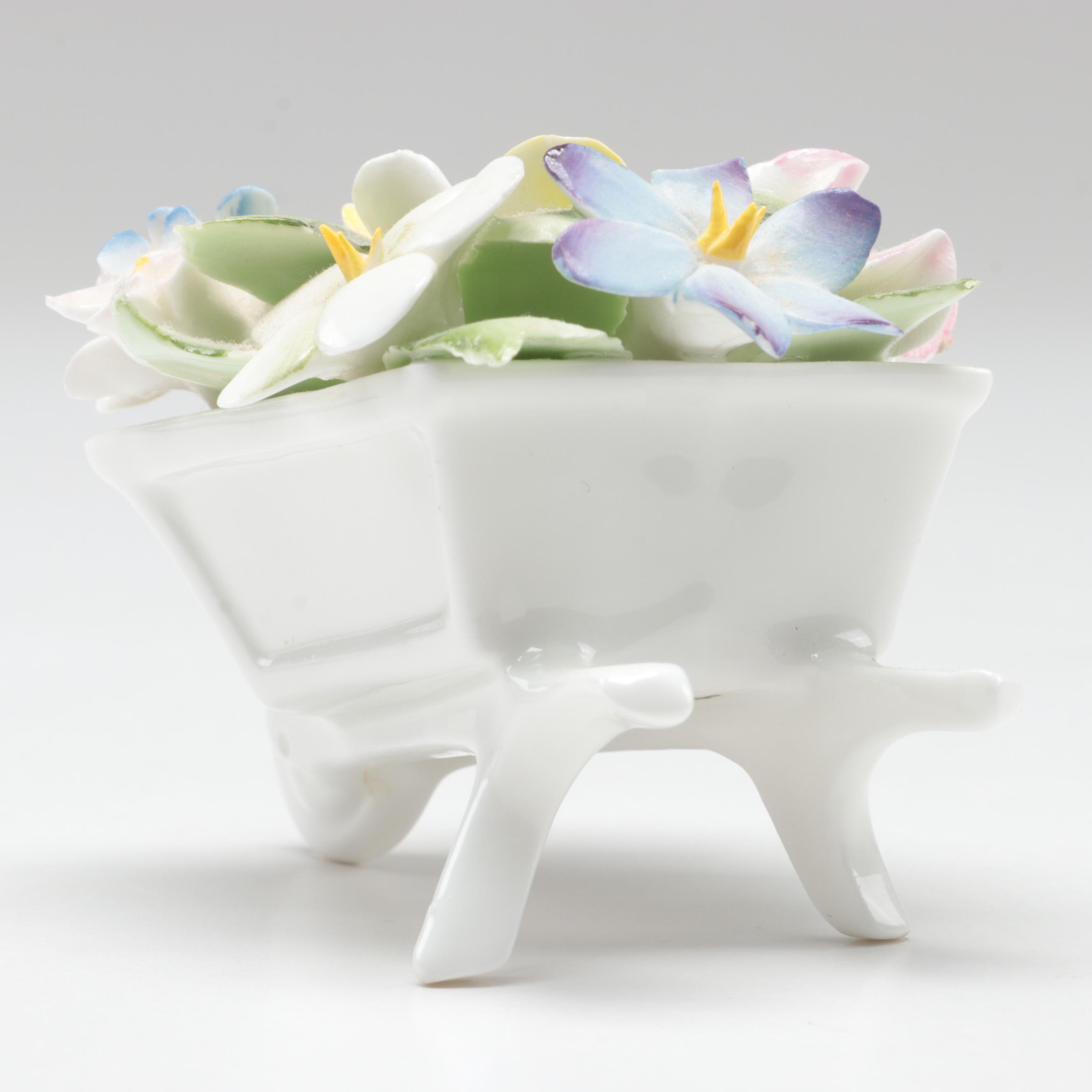 Royal Doulton Bone China Flower Vase and Wagon Figurines