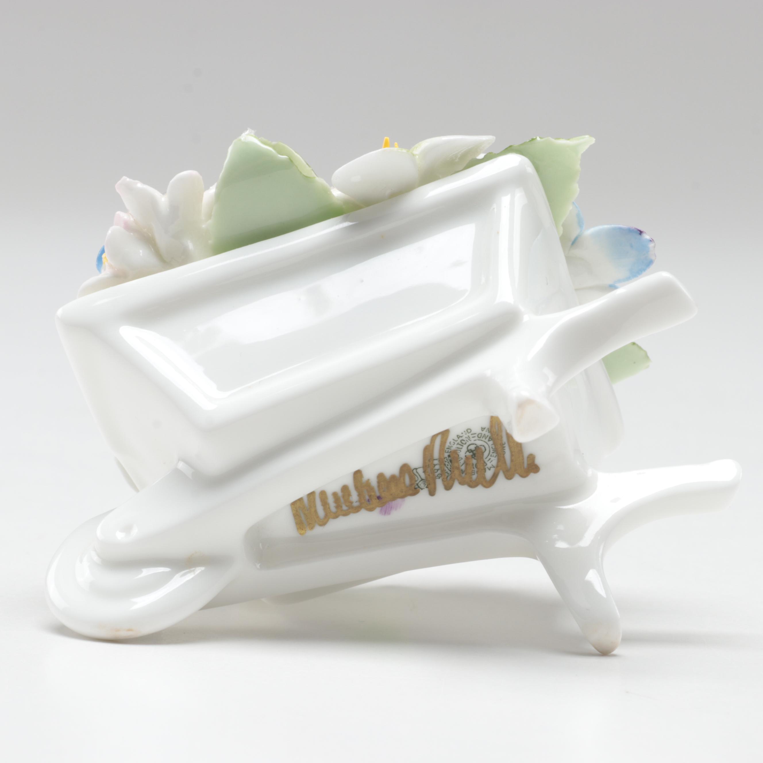 Royal Doulton Bone China Flower Vase and Wagon Figurines