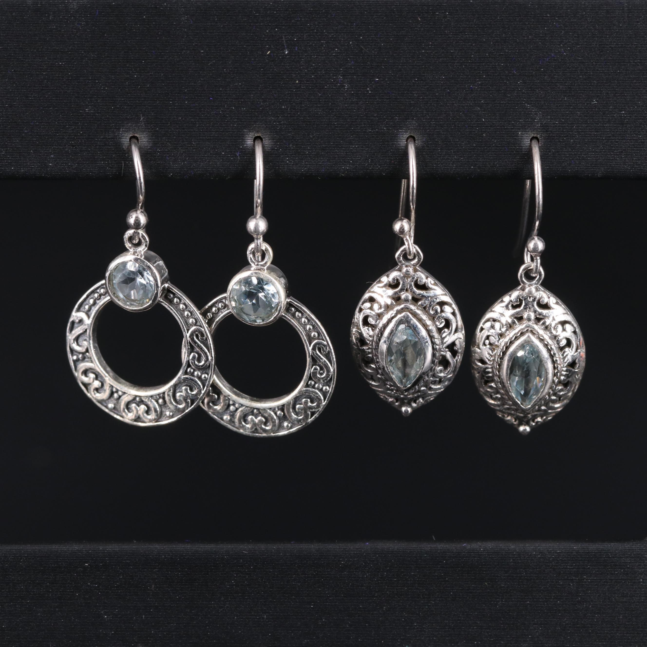 Sterling Silver Earring Collection Including Gemstones