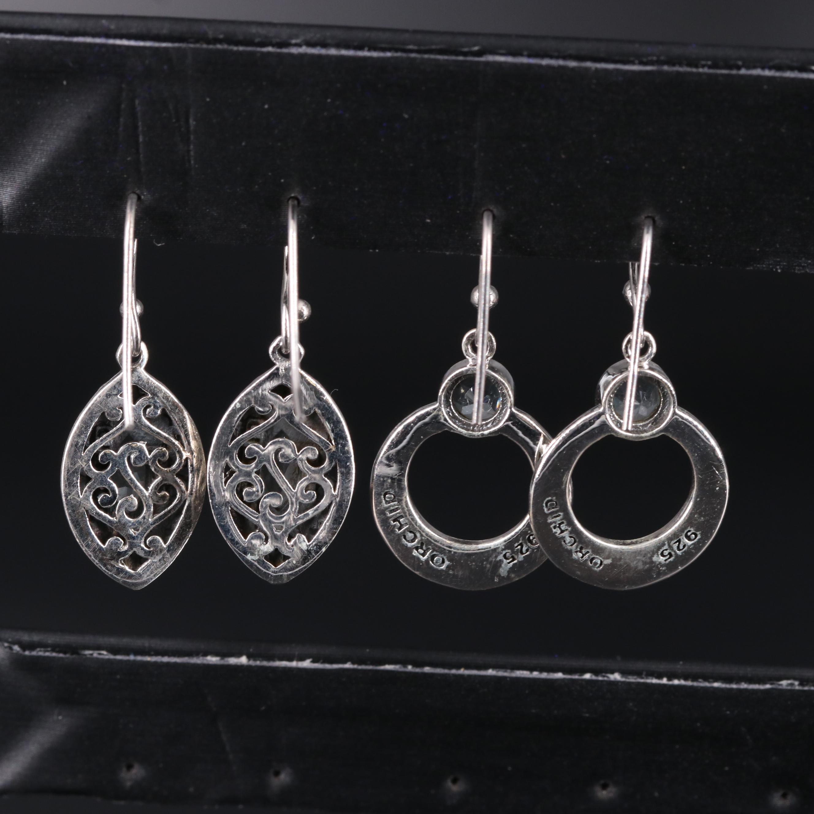 Sterling Silver Earring Collection Including Gemstones