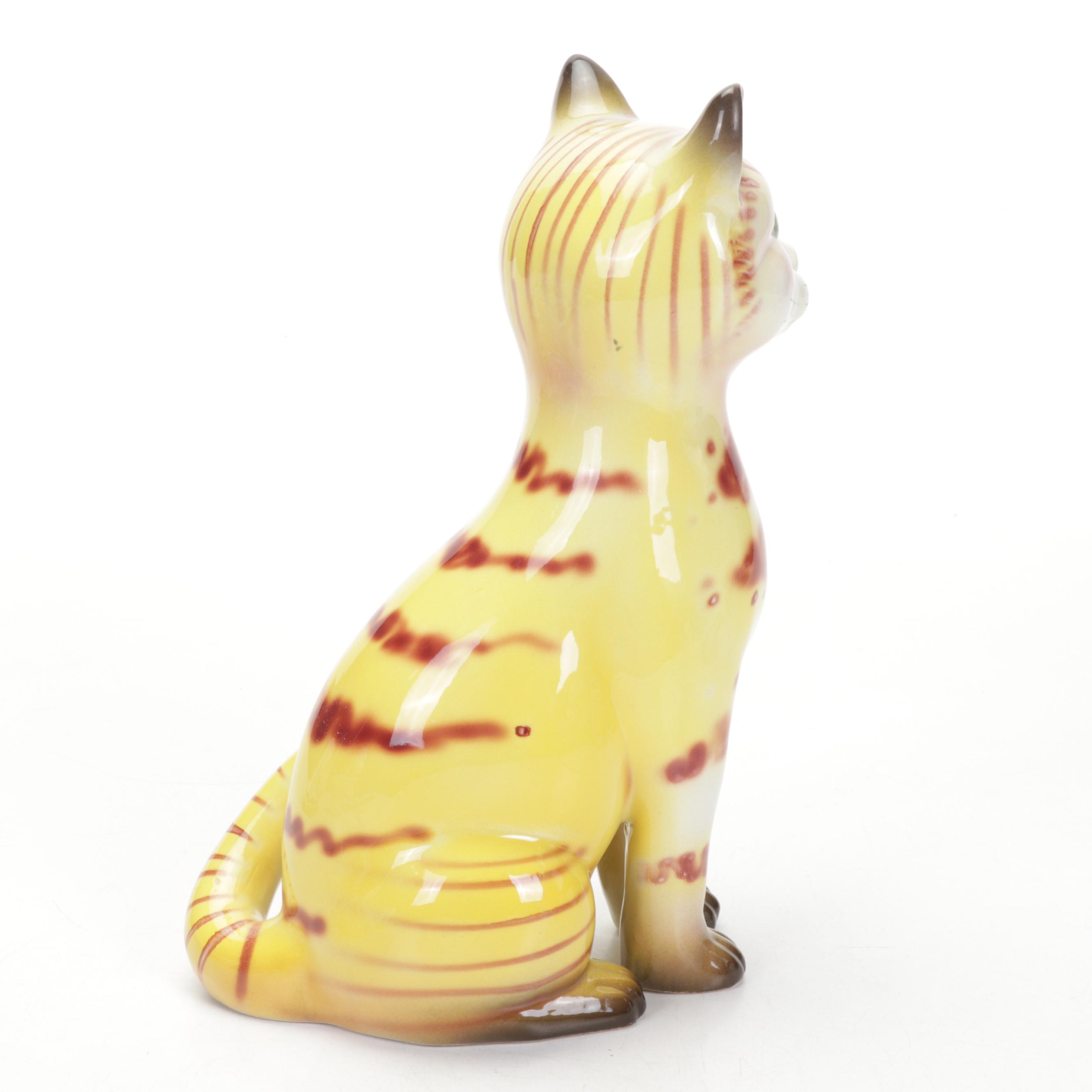 Fitz & Floyd Floral Basket Tray with Other Cat Figurines and Table Accessories