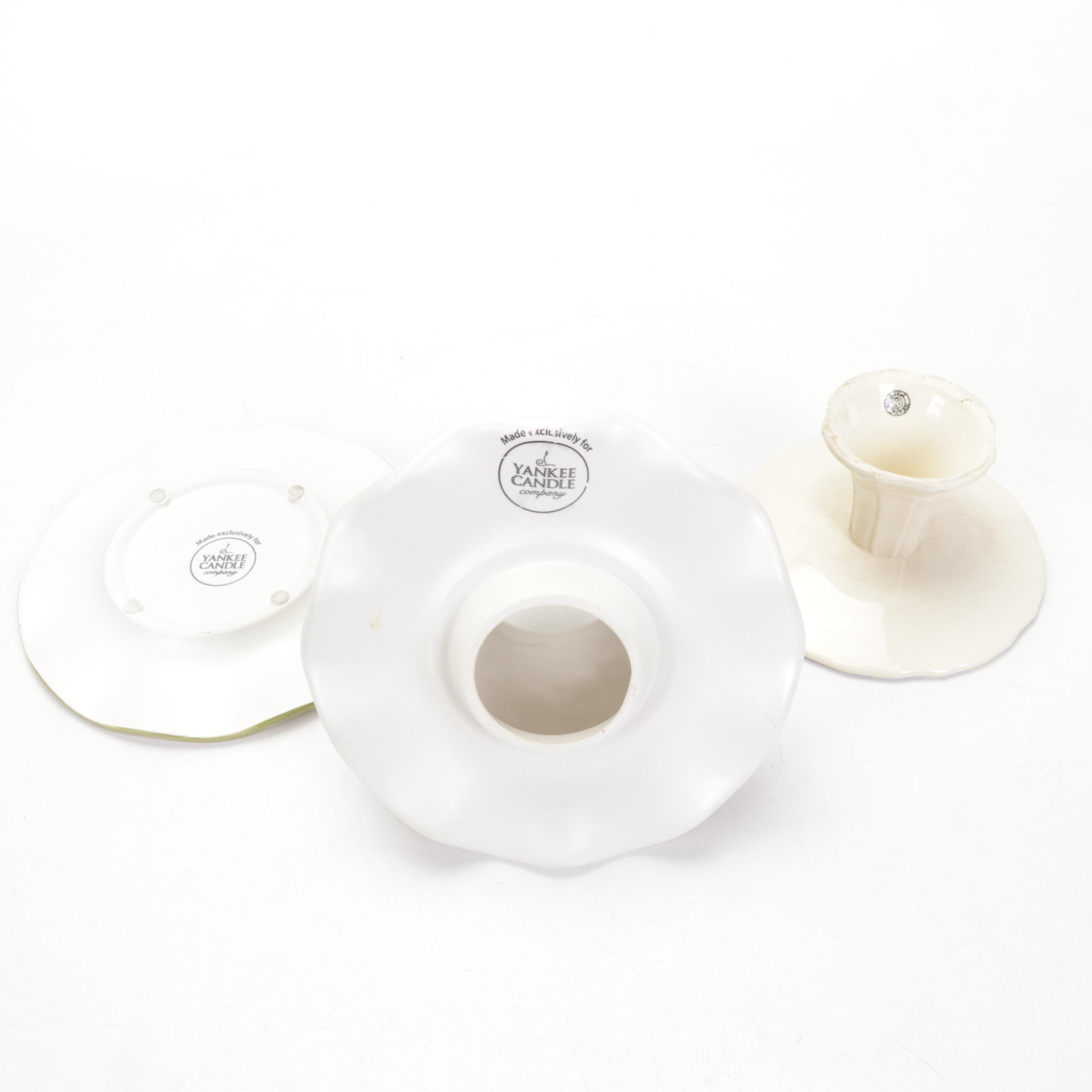 Fitz & Floyd Floral Basket Tray with Other Cat Figurines and Table Accessories