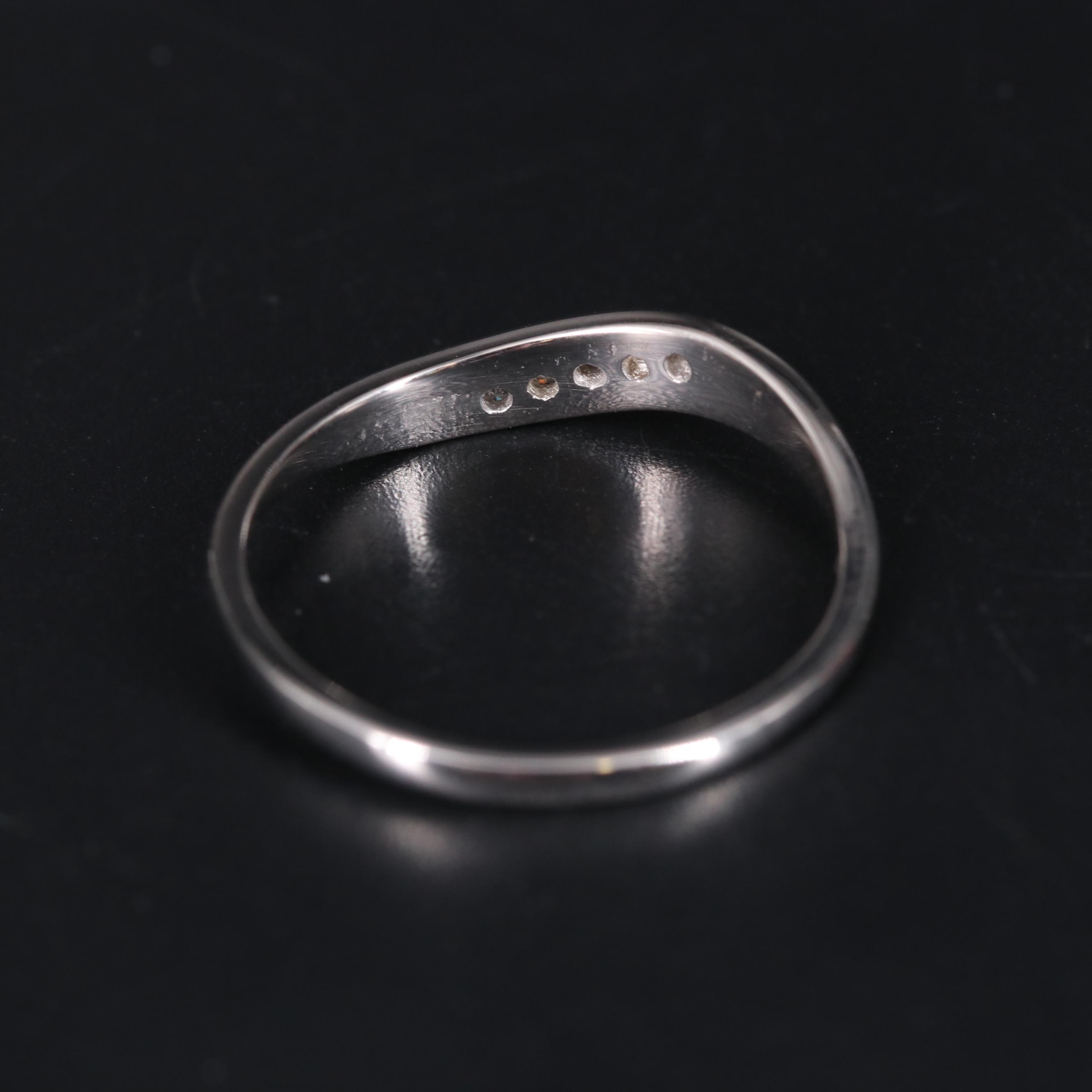 Sterling Silver Asymmetric Band Including Diamonds