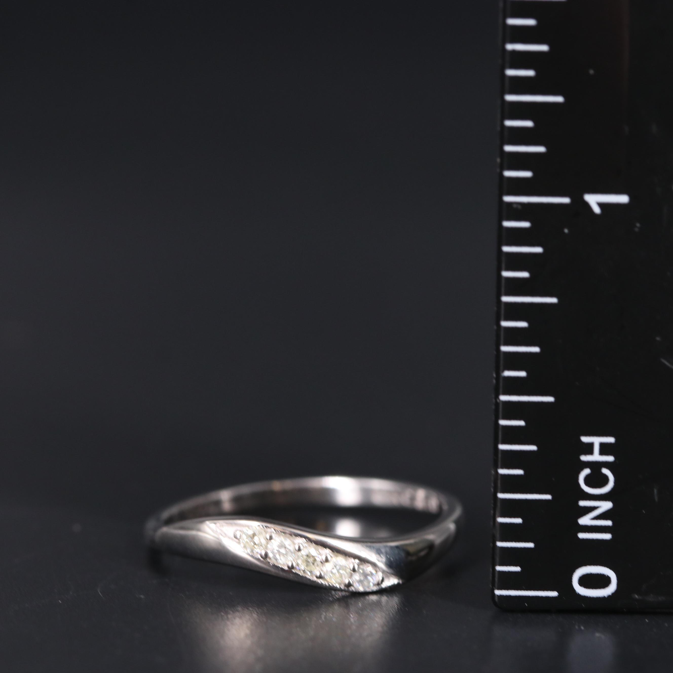 Sterling Silver Asymmetric Band Including Diamonds