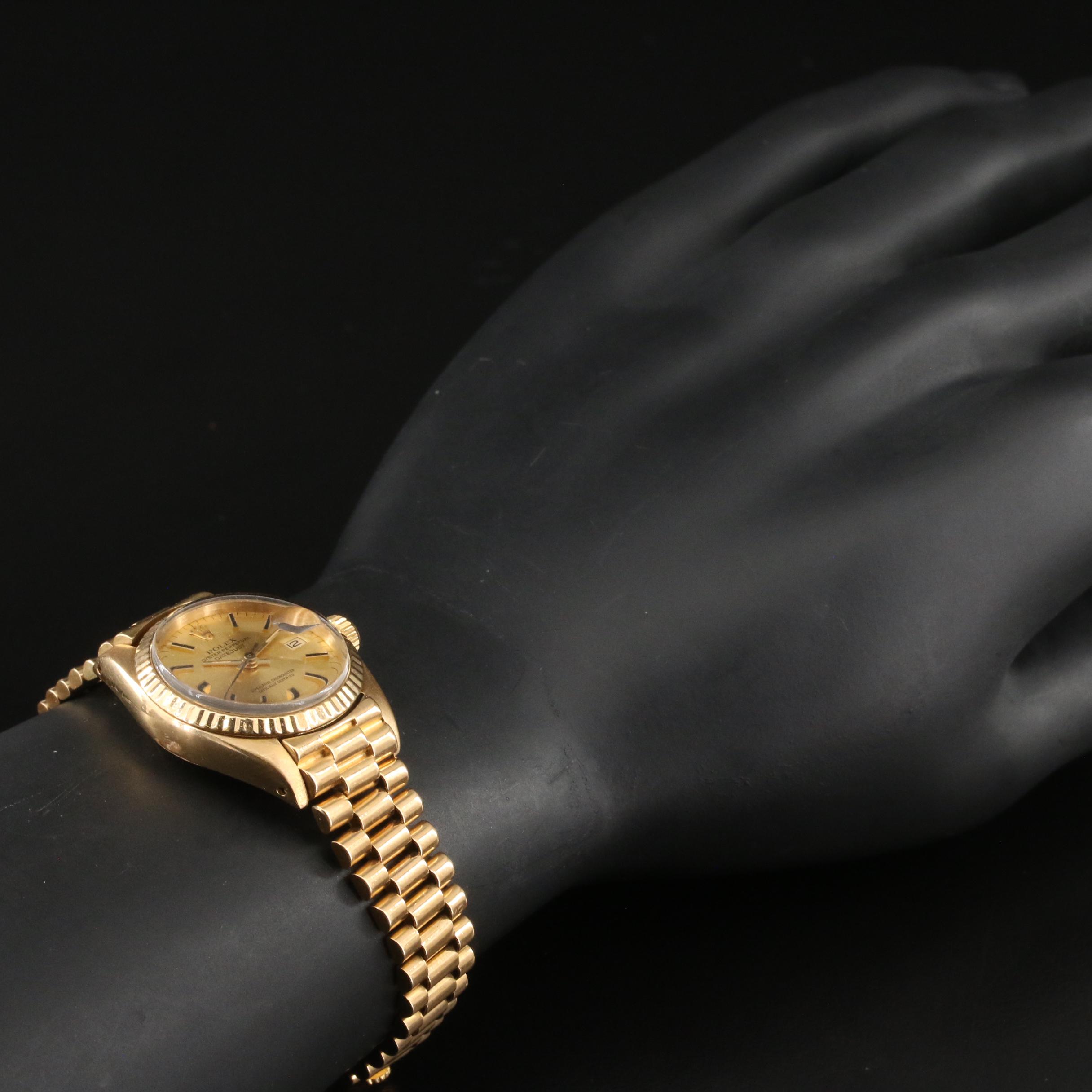 1981 Rolex Datejust 18K President Band Watch