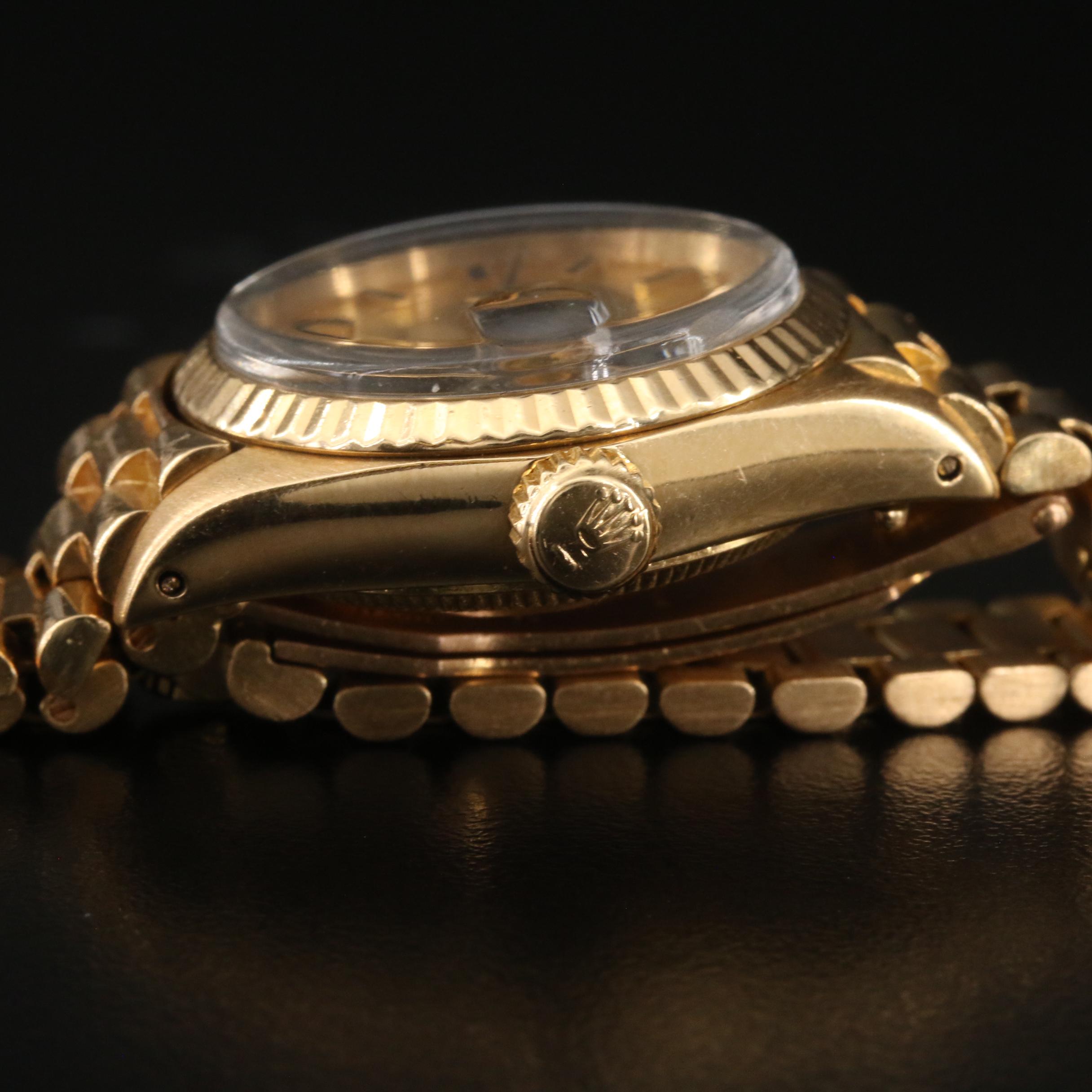 1981 Rolex Datejust 18K President Band Watch