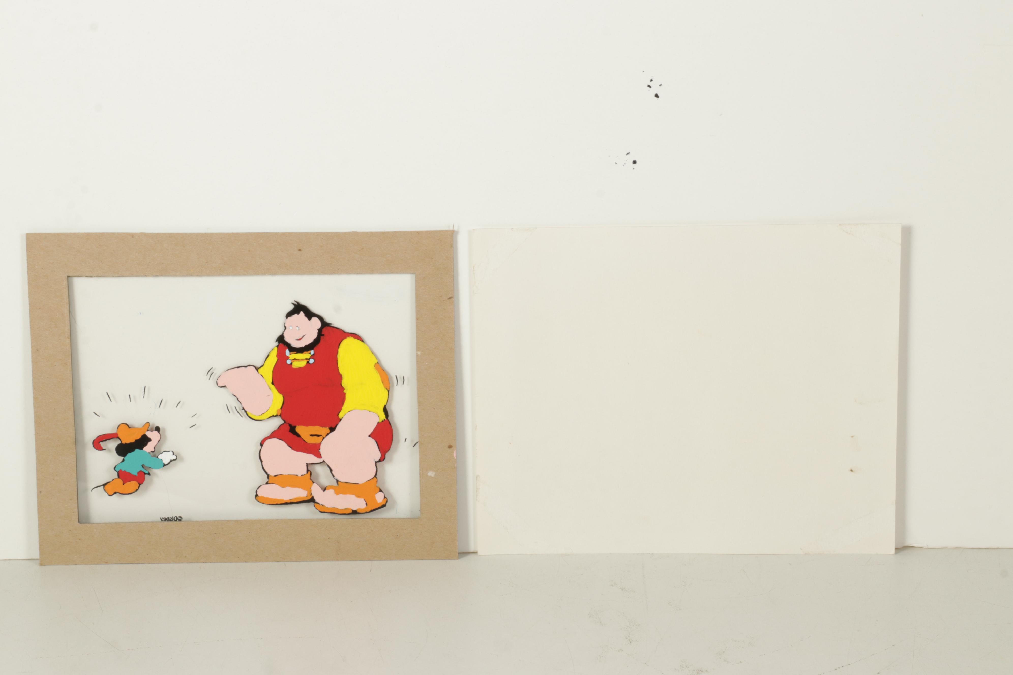 Disney Hand-Painted Animation Cel of Mickey and Gustav the Giant, Circa 1993