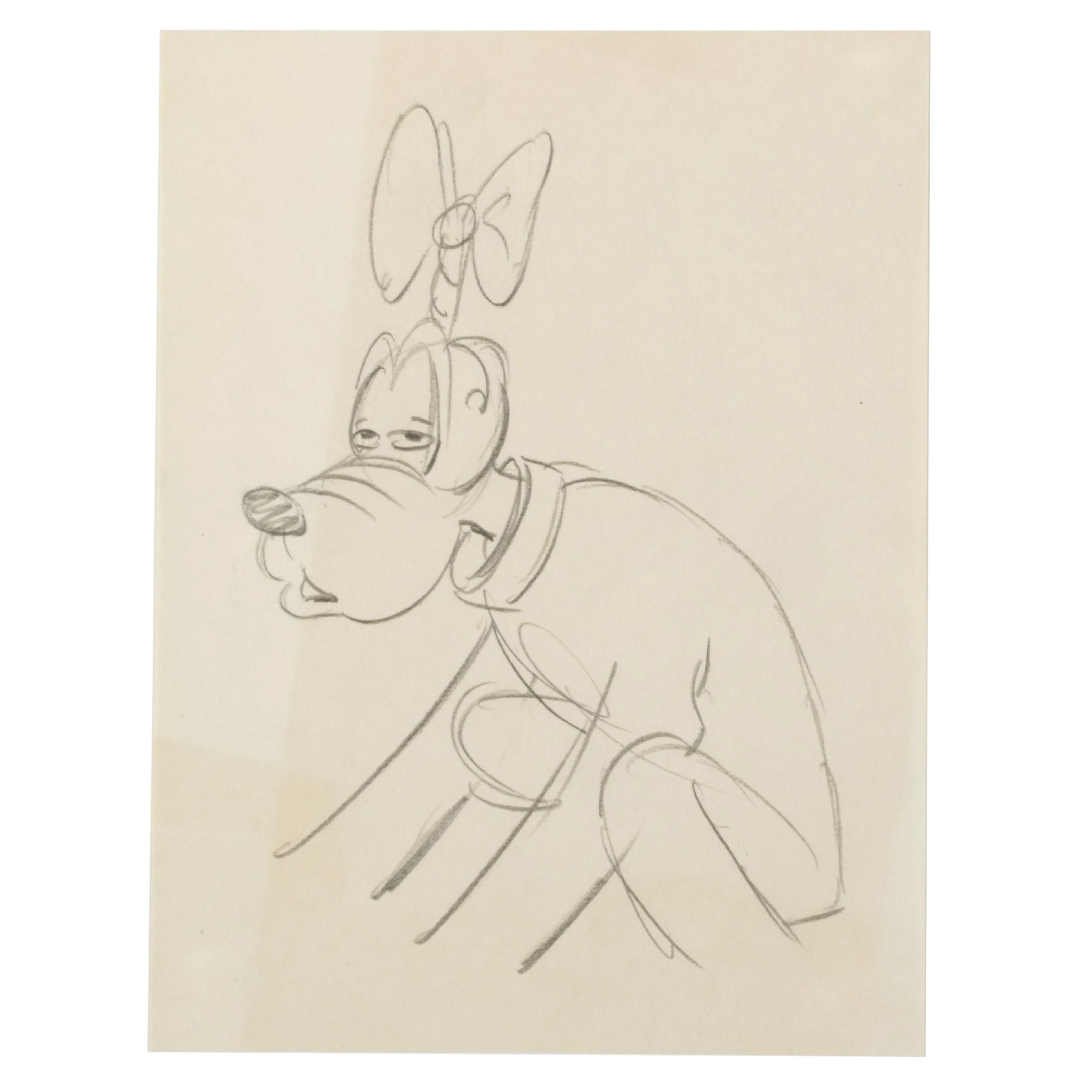 Walt Disney Studio Animation Production Drawing of Pluto, Circa 1939