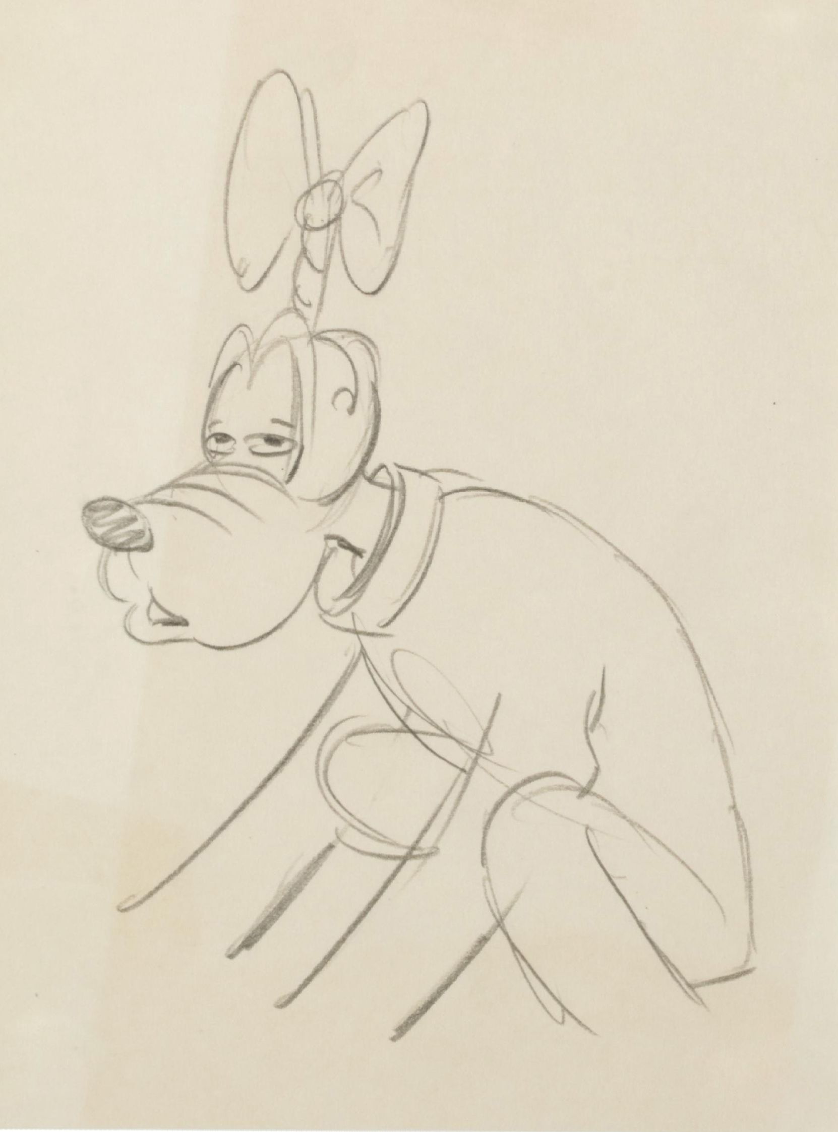 Walt Disney Studio Animation Production Drawing of Pluto, Circa 1939