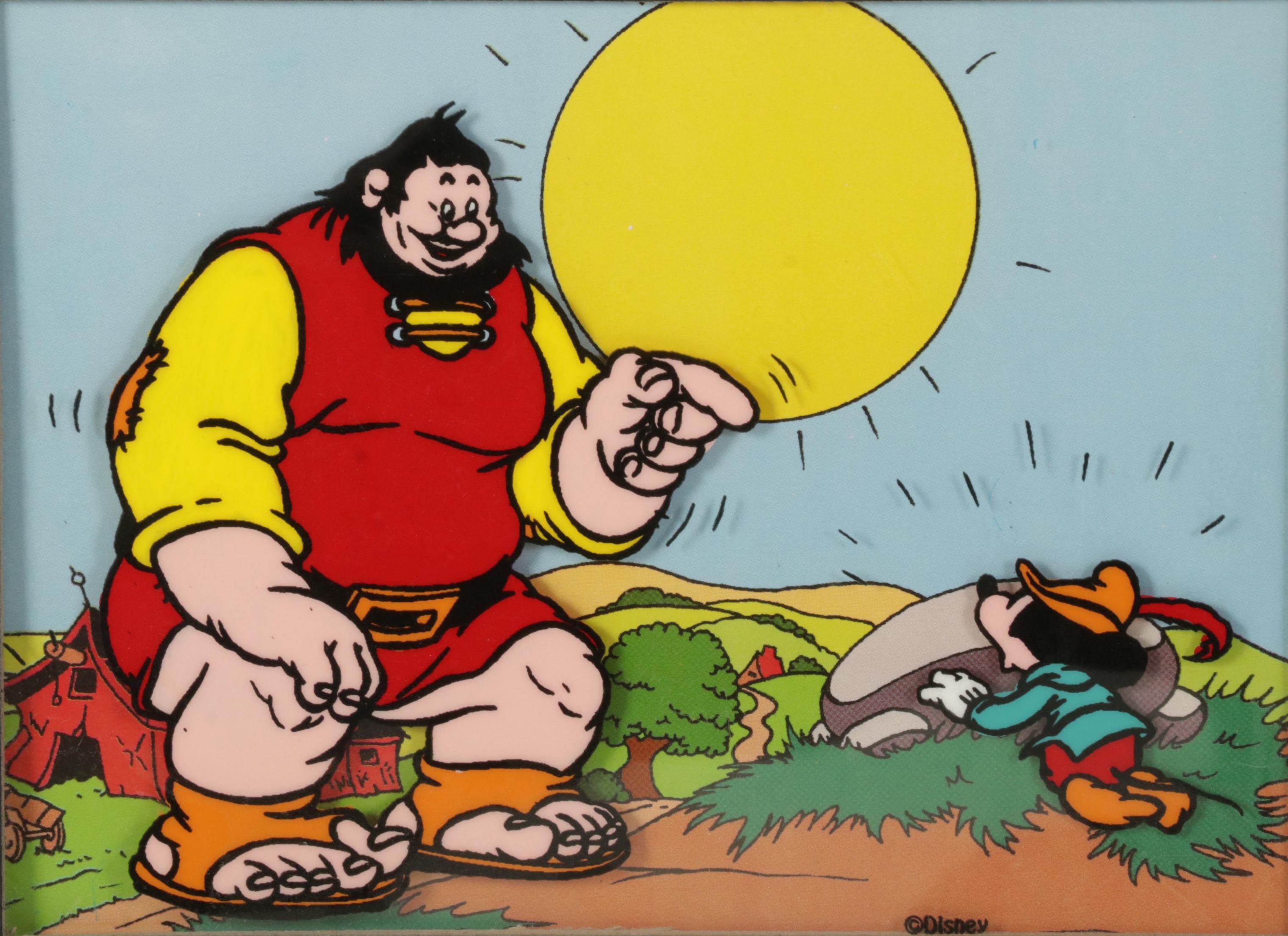 Disney Hand-Painted Animation Cel of Mickey and Gustav the Giant, Circa 1993