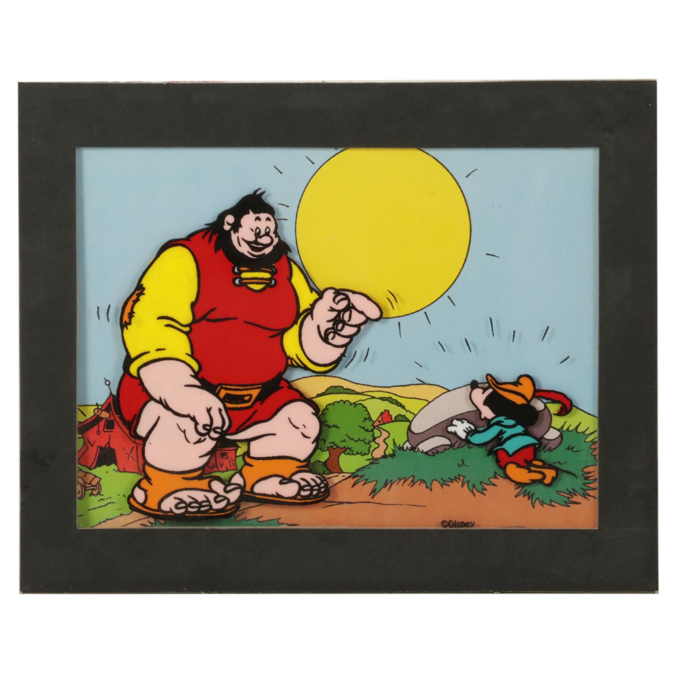 Disney Hand-Painted Animation Cel of Mickey and Gustav the Giant, Circa 1993