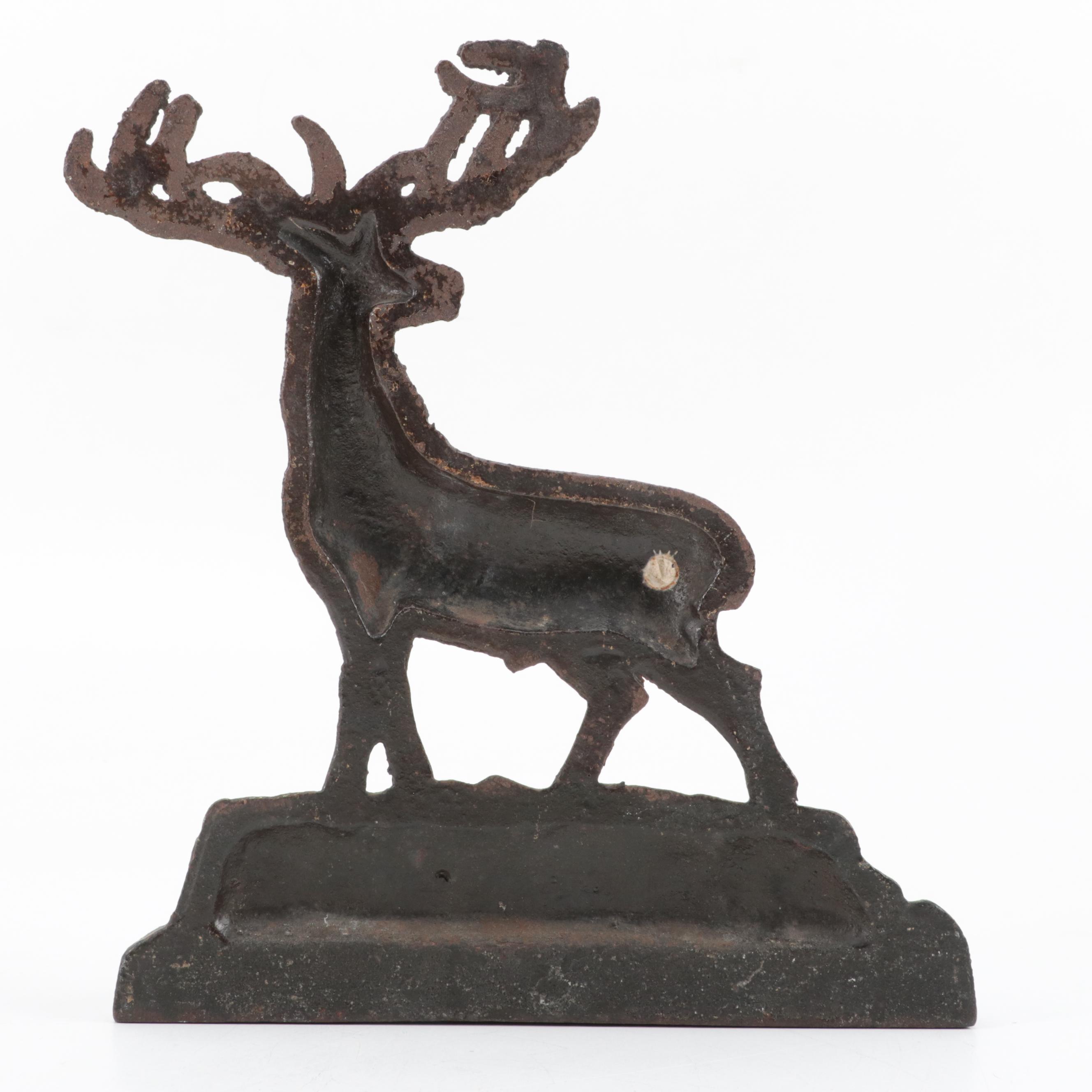 Hubley Style Cast Iron Stag Doorstop