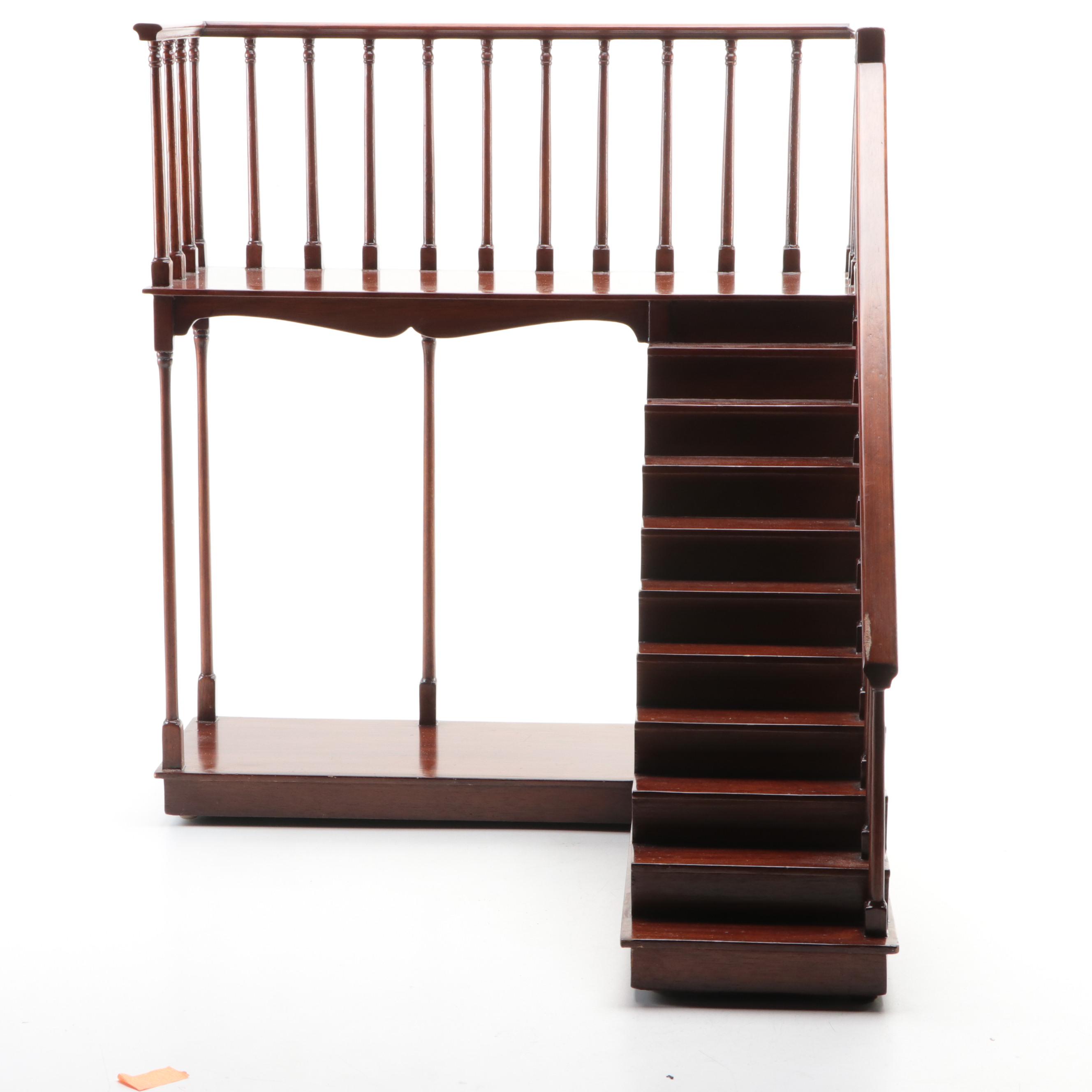Maitland-Smith Mahogany Finish Model Staircase Display Stand