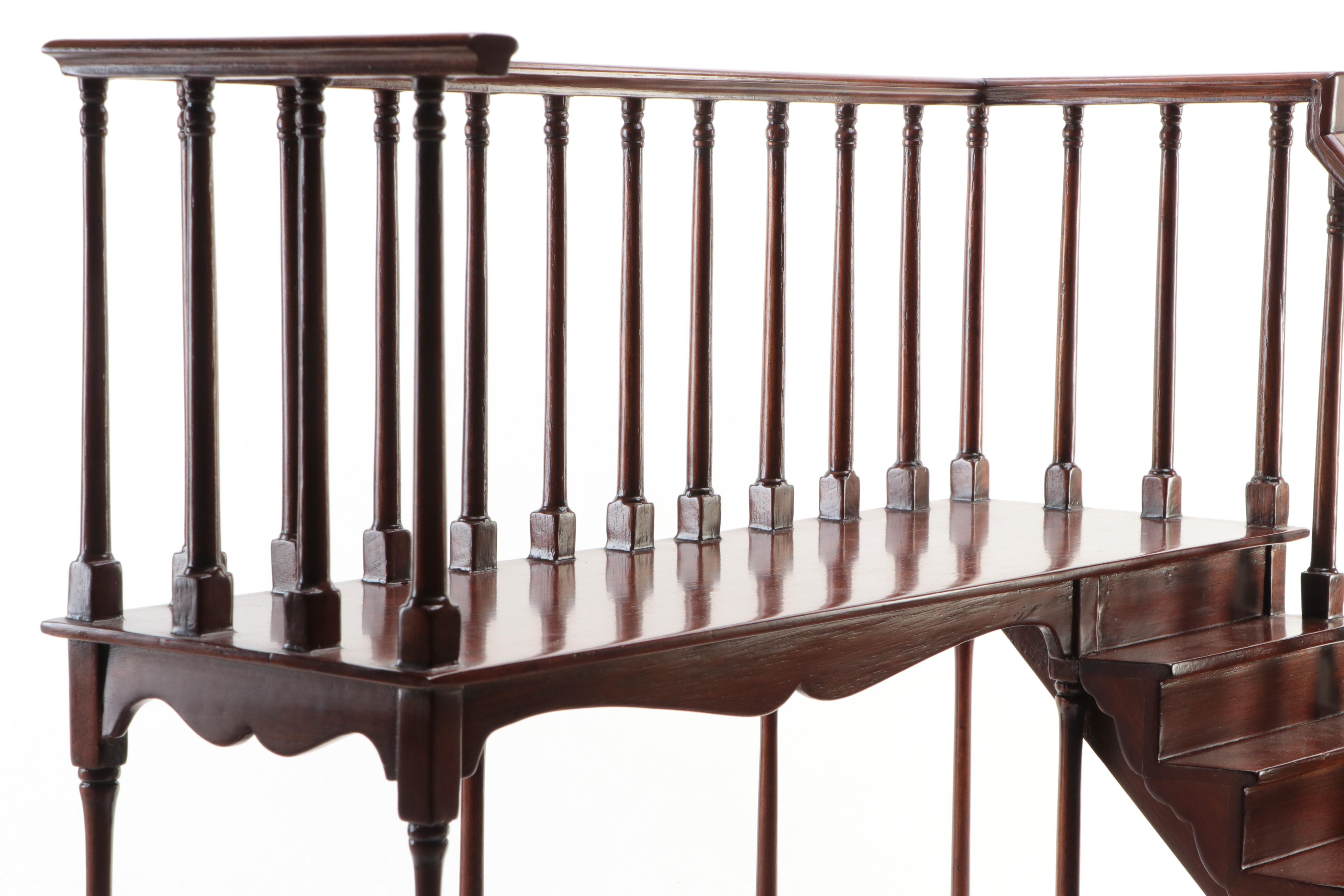 Maitland-Smith Mahogany Finish Model Staircase Display Stand
