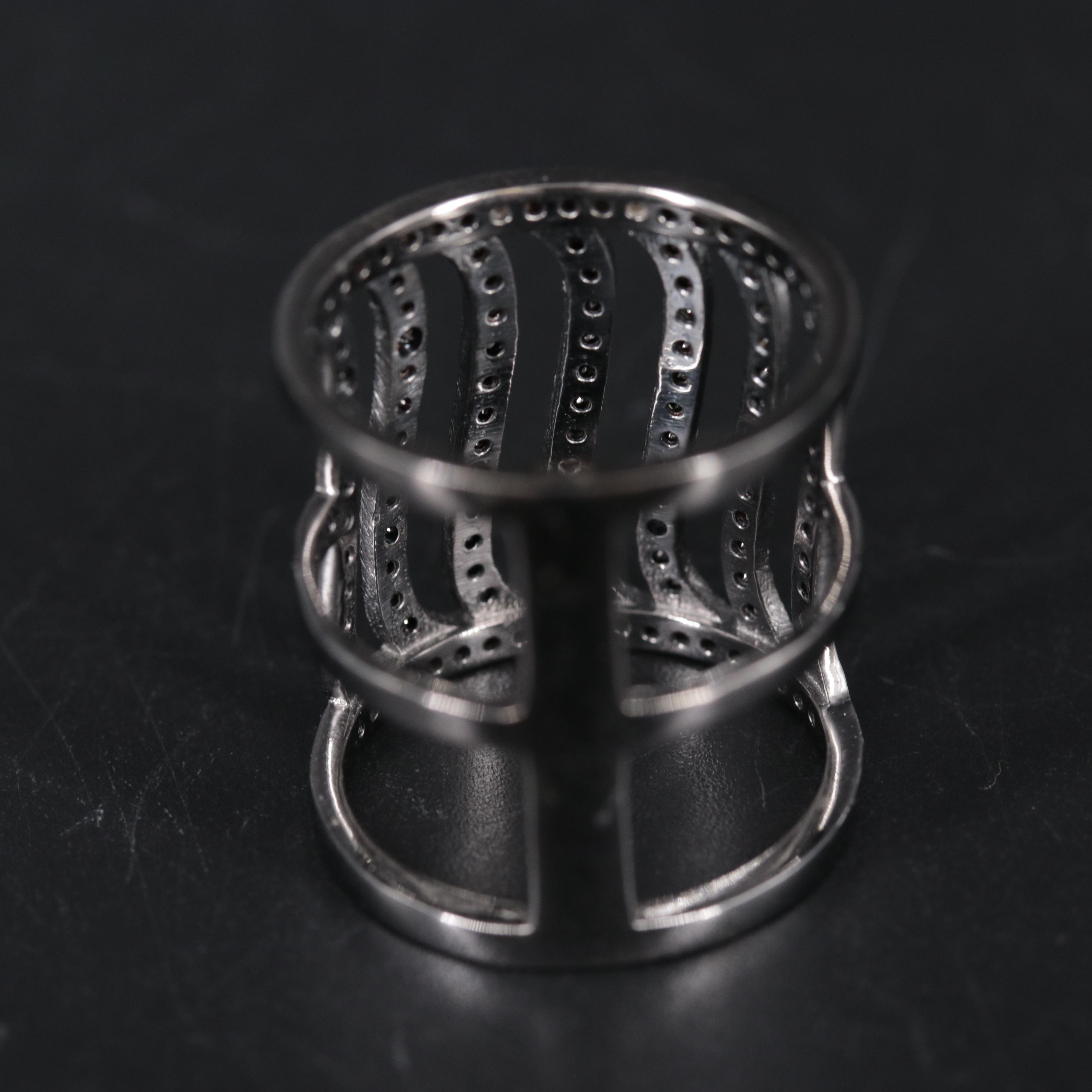 Sterling Silver Abstract Band Including Gemstones