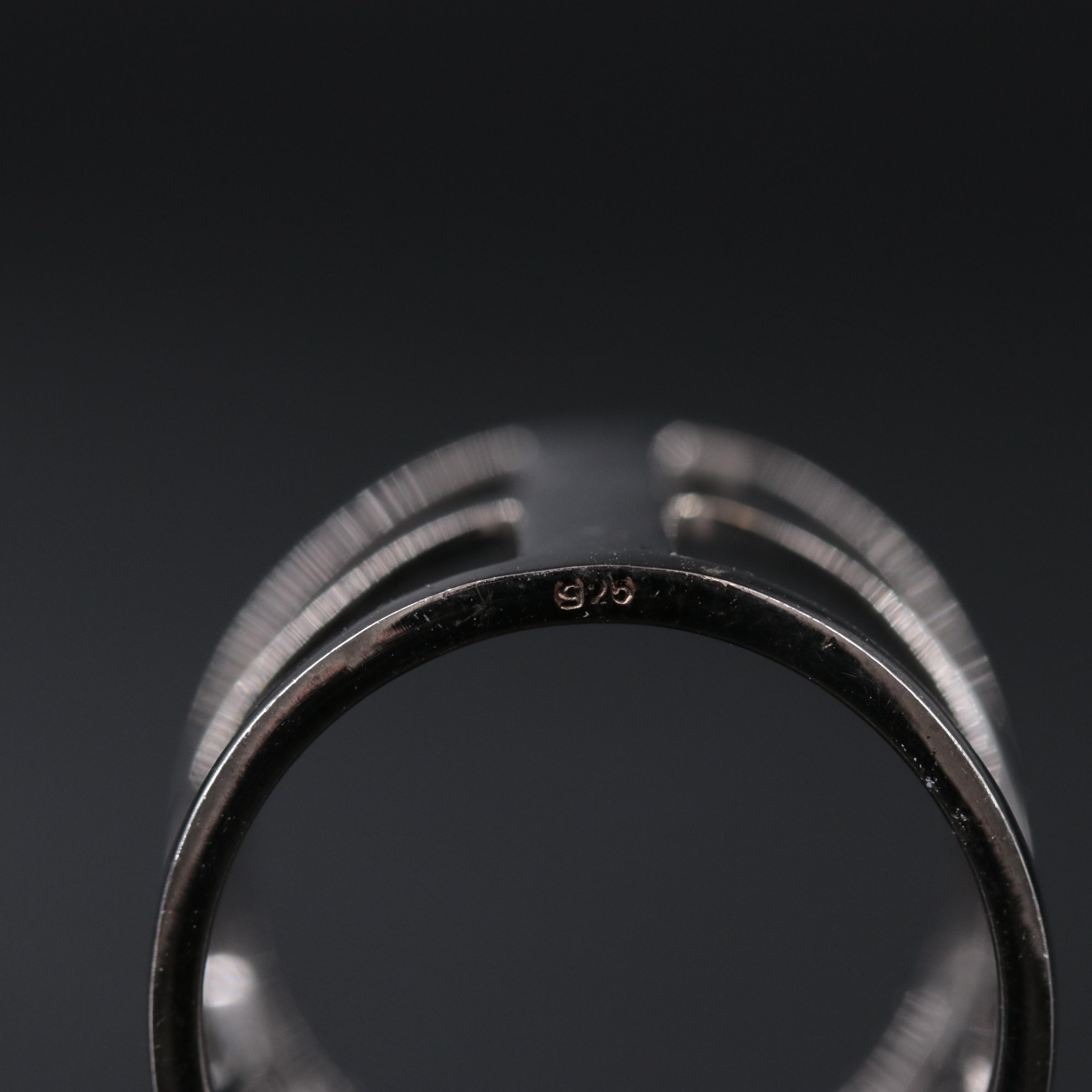 Sterling Silver Abstract Band Including Gemstones