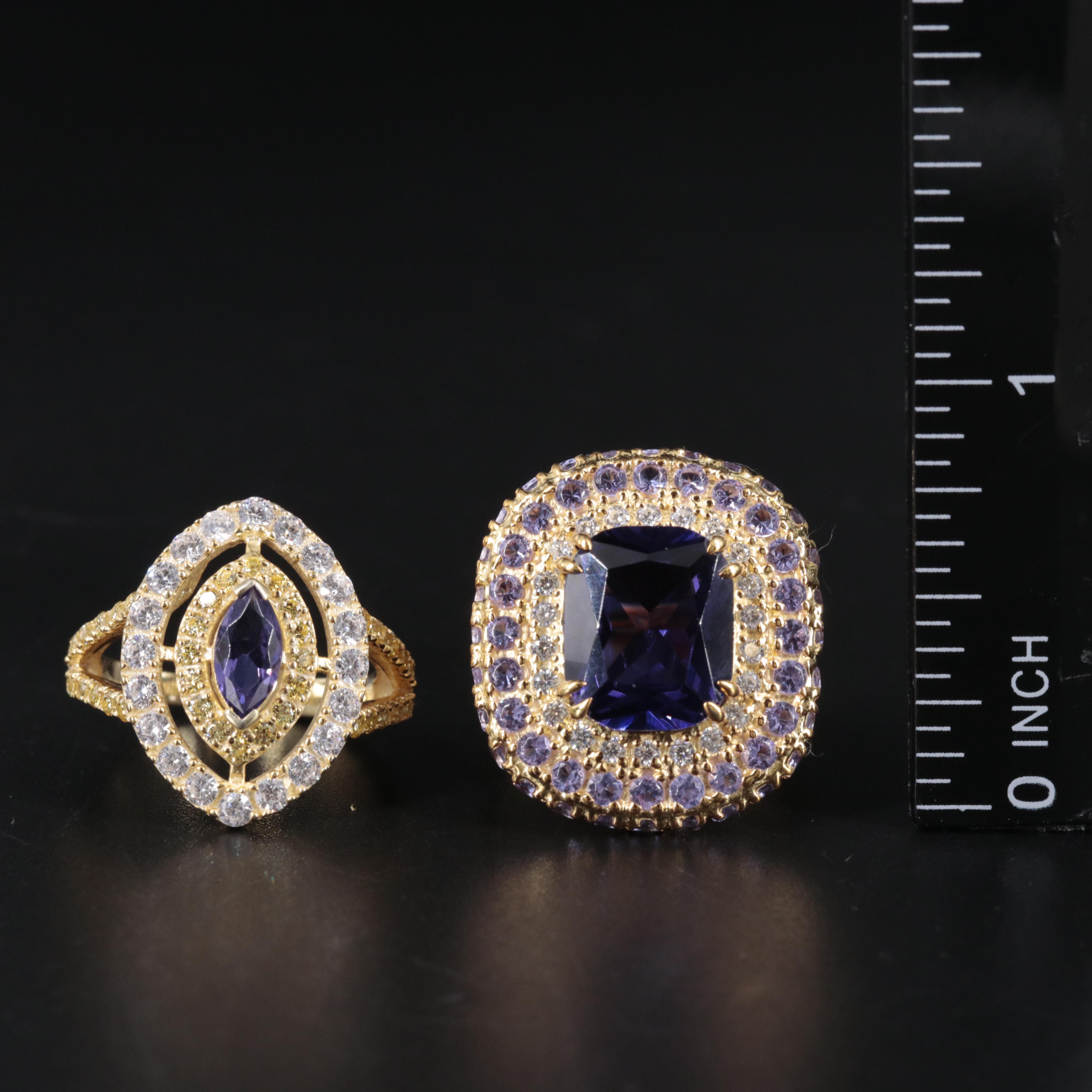 Sterling Silver Ring Duo Including Gemstones