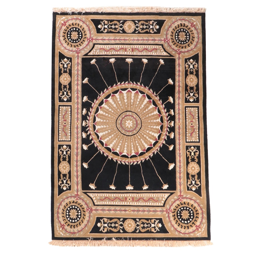 5'10 x 9'1 Hand-Knotted and Carved Savonnerie Style Area Rug