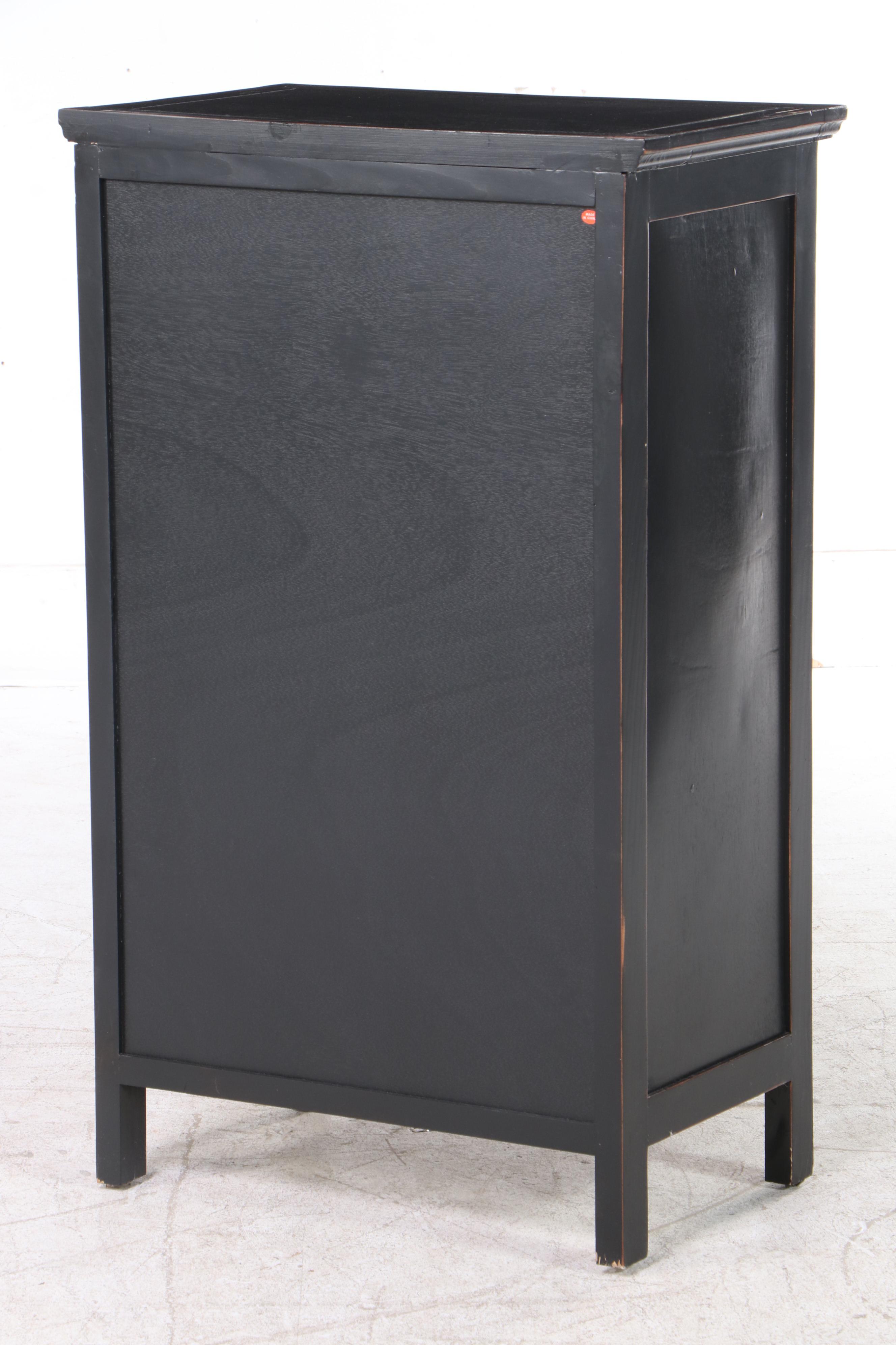 Chinese Style Ebonized Side Cabinet