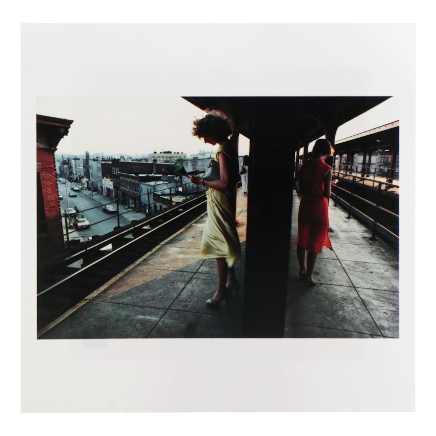 Bruce Davidson Color Photograph "Subway platform, New York City, USA, 1980."