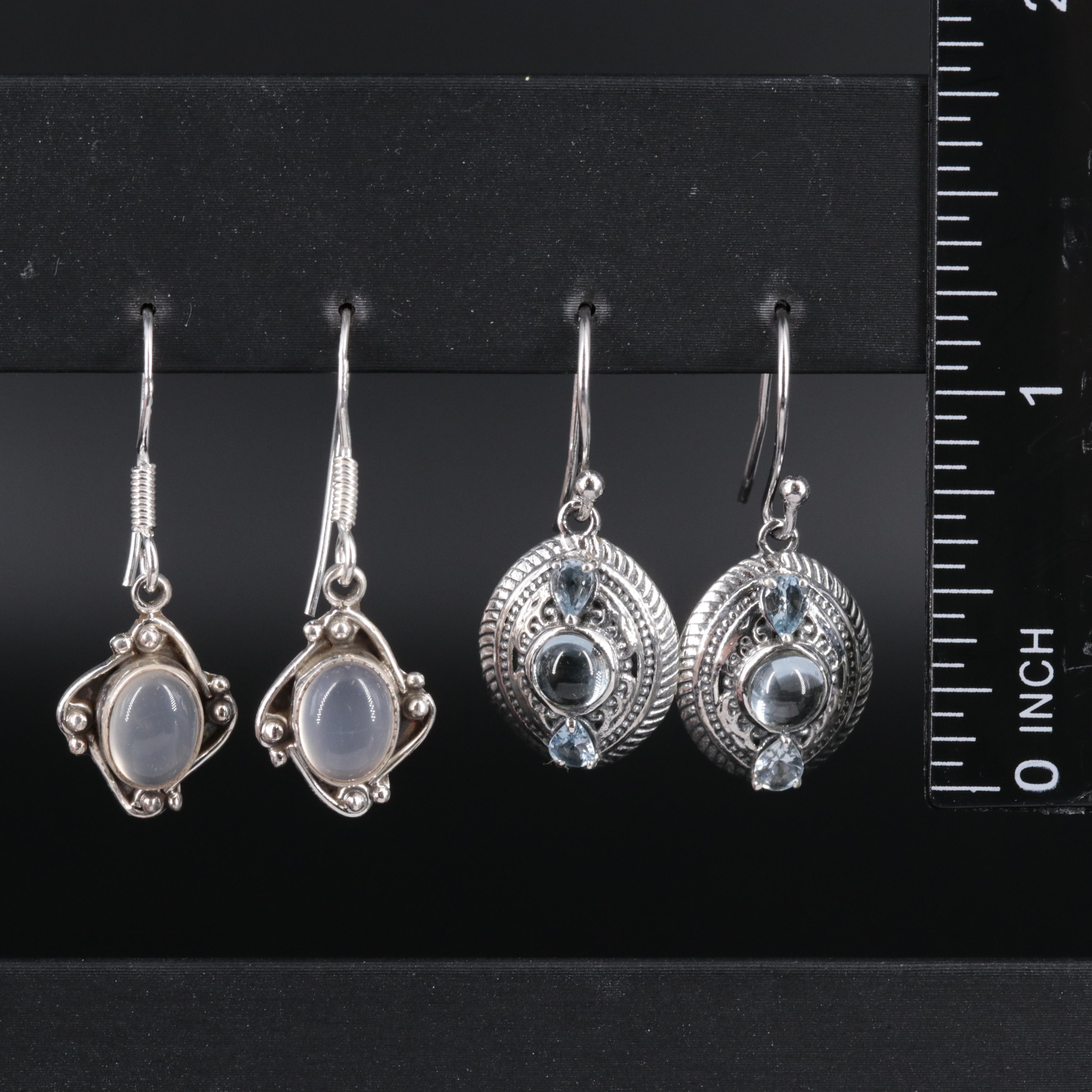 Sterling Silver Earring Duo Including Gemstones