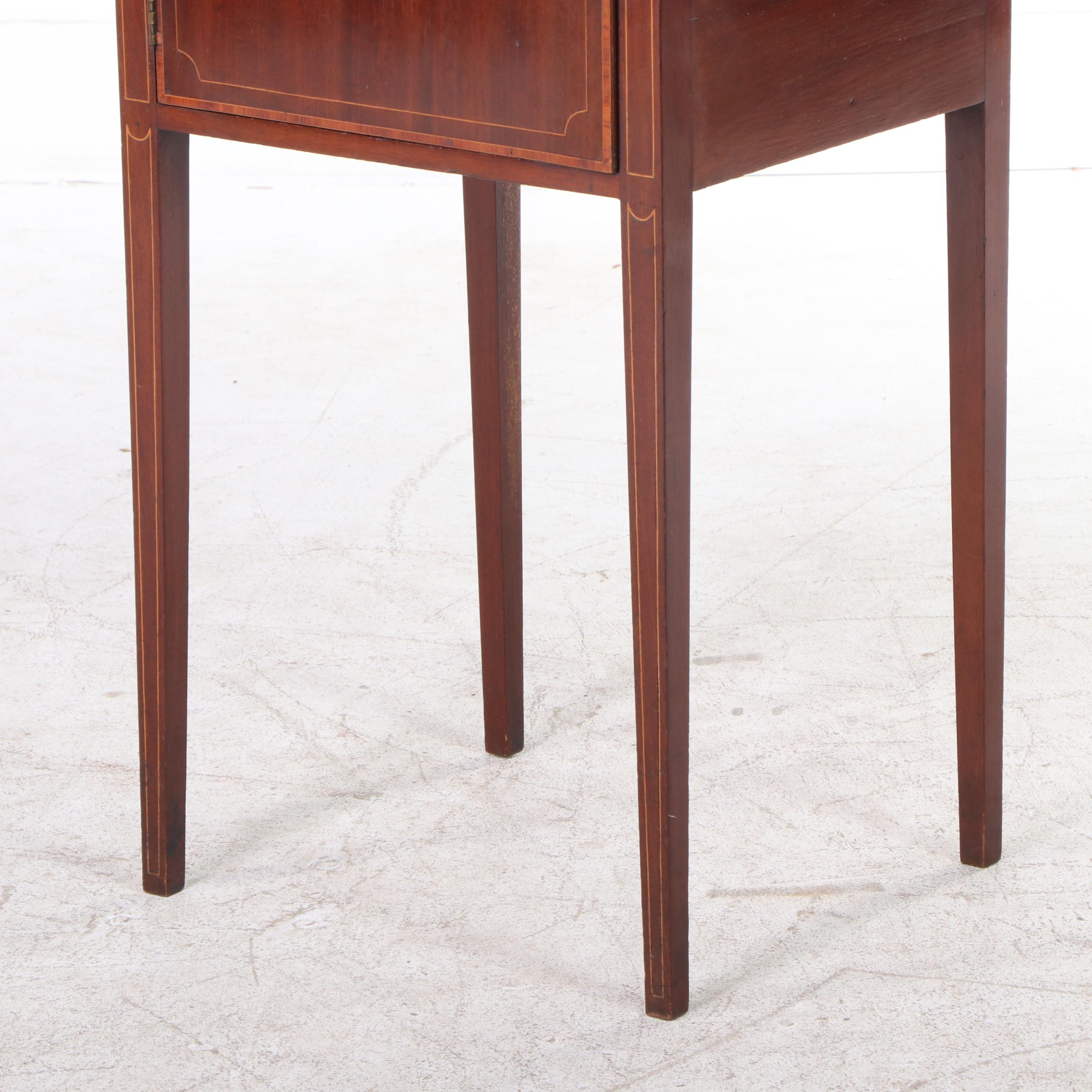 George III Mahogany and Marquetry Bedside Commode, circa 1800