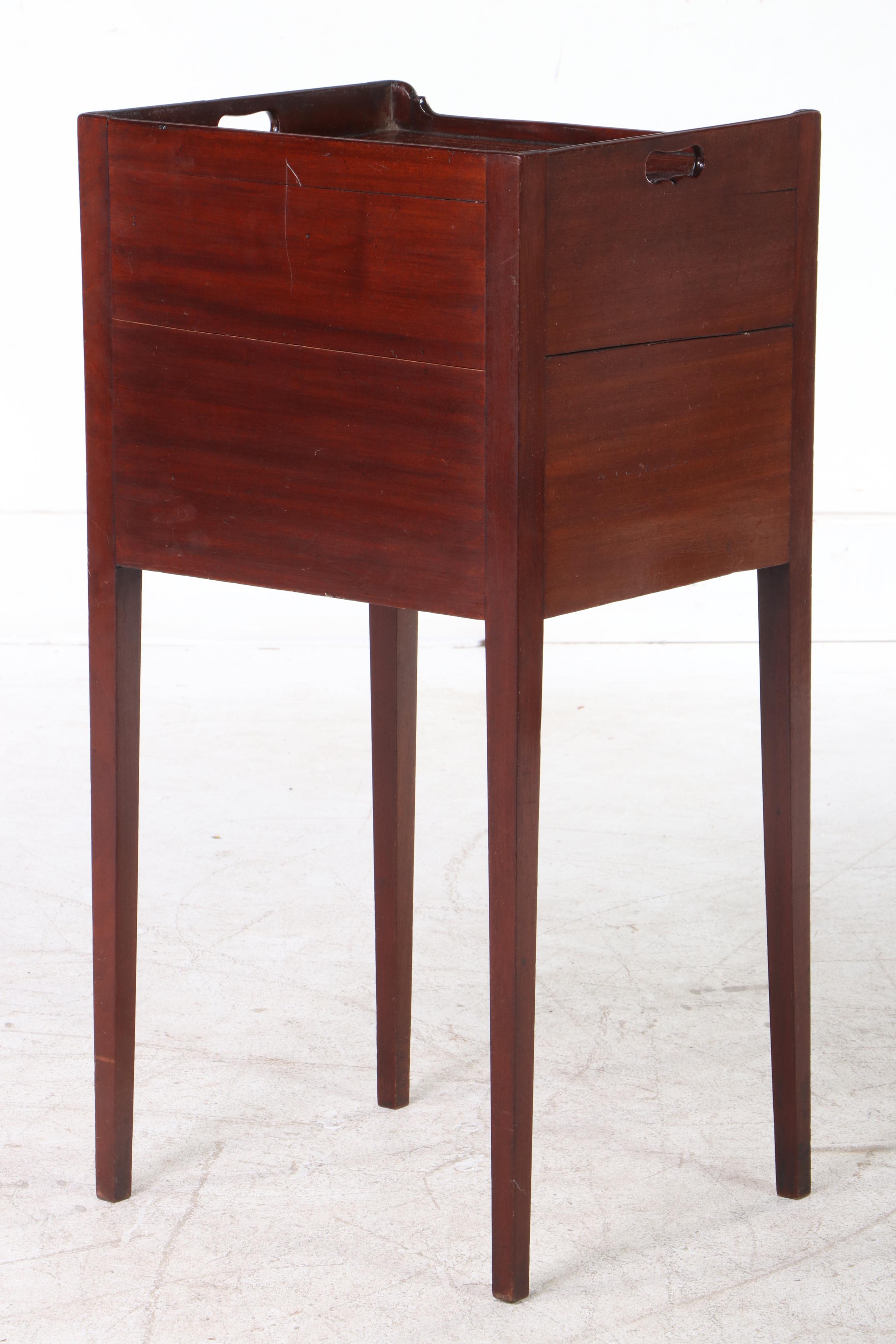 George III Mahogany and Marquetry Bedside Commode, circa 1800