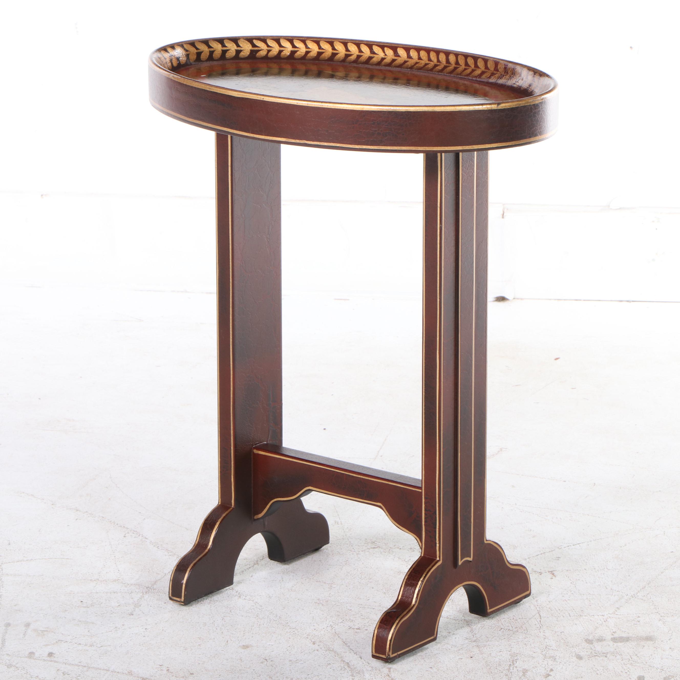 Neoclassical Style Paint-Decorated and Parcel-Gilt Vide Poche