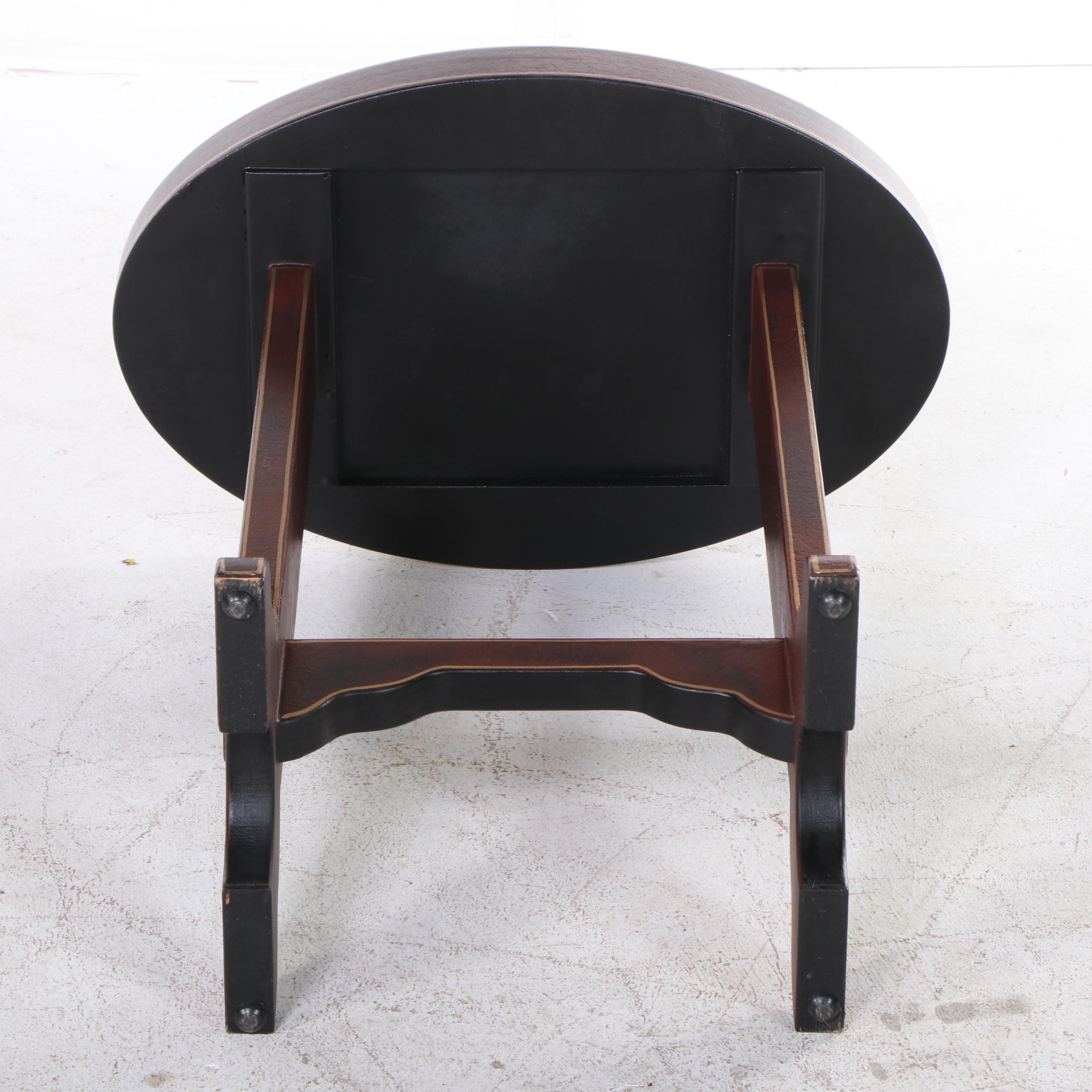 Neoclassical Style Paint-Decorated and Parcel-Gilt Vide Poche