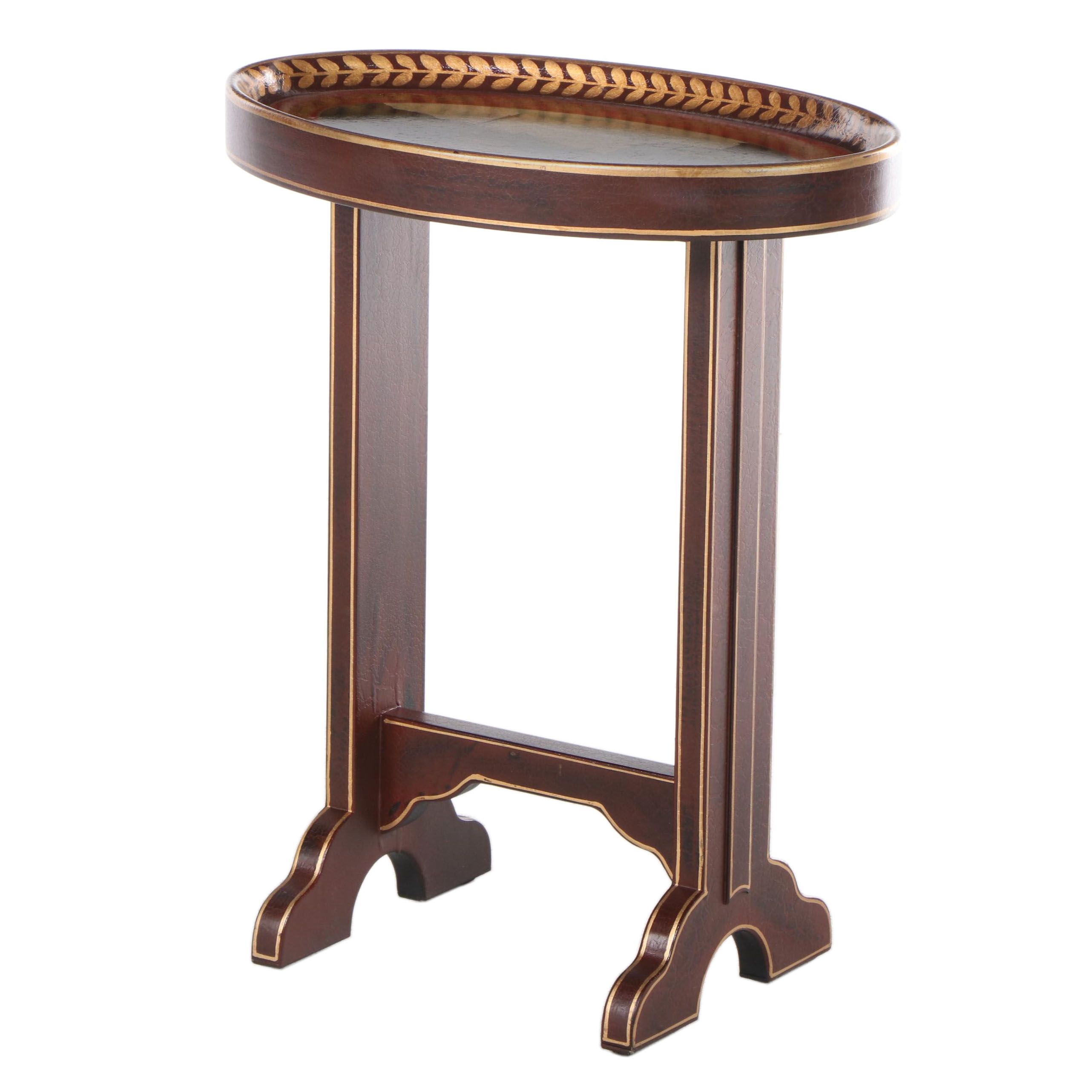 Neoclassical Style Paint-Decorated and Parcel-Gilt Vide Poche